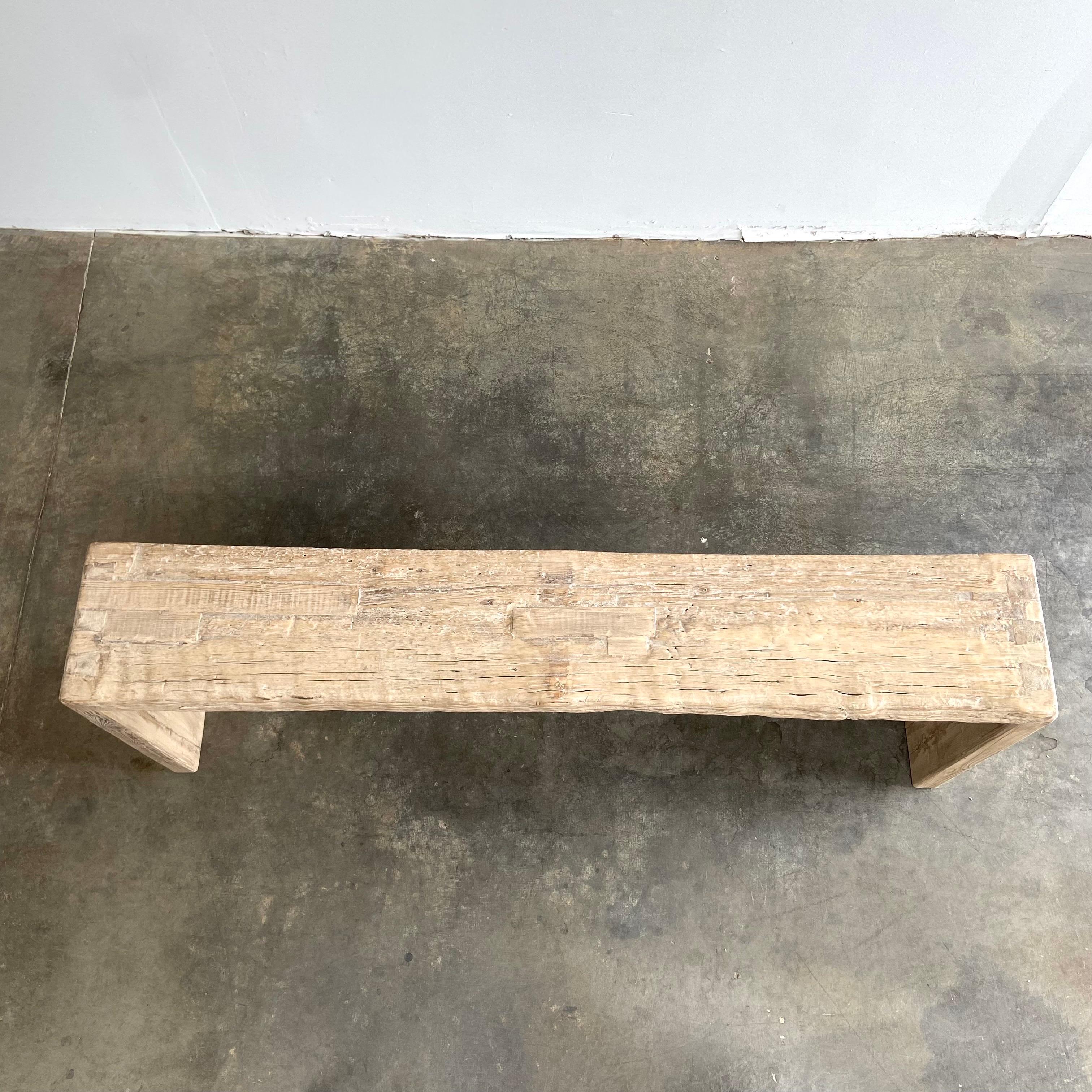 Custom Made Elm Wood Reclaimed Waterfall Style Console Table 8