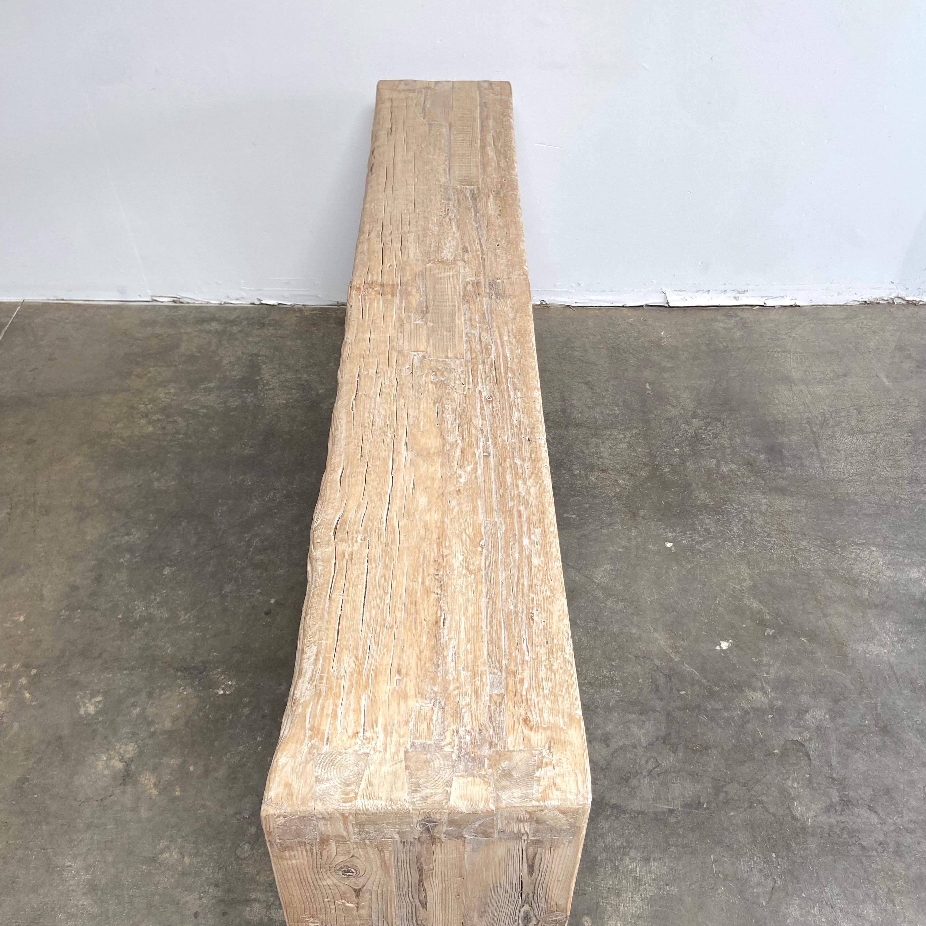 Custom Made Elm Wood Reclaimed Waterfall Style Console Table 3