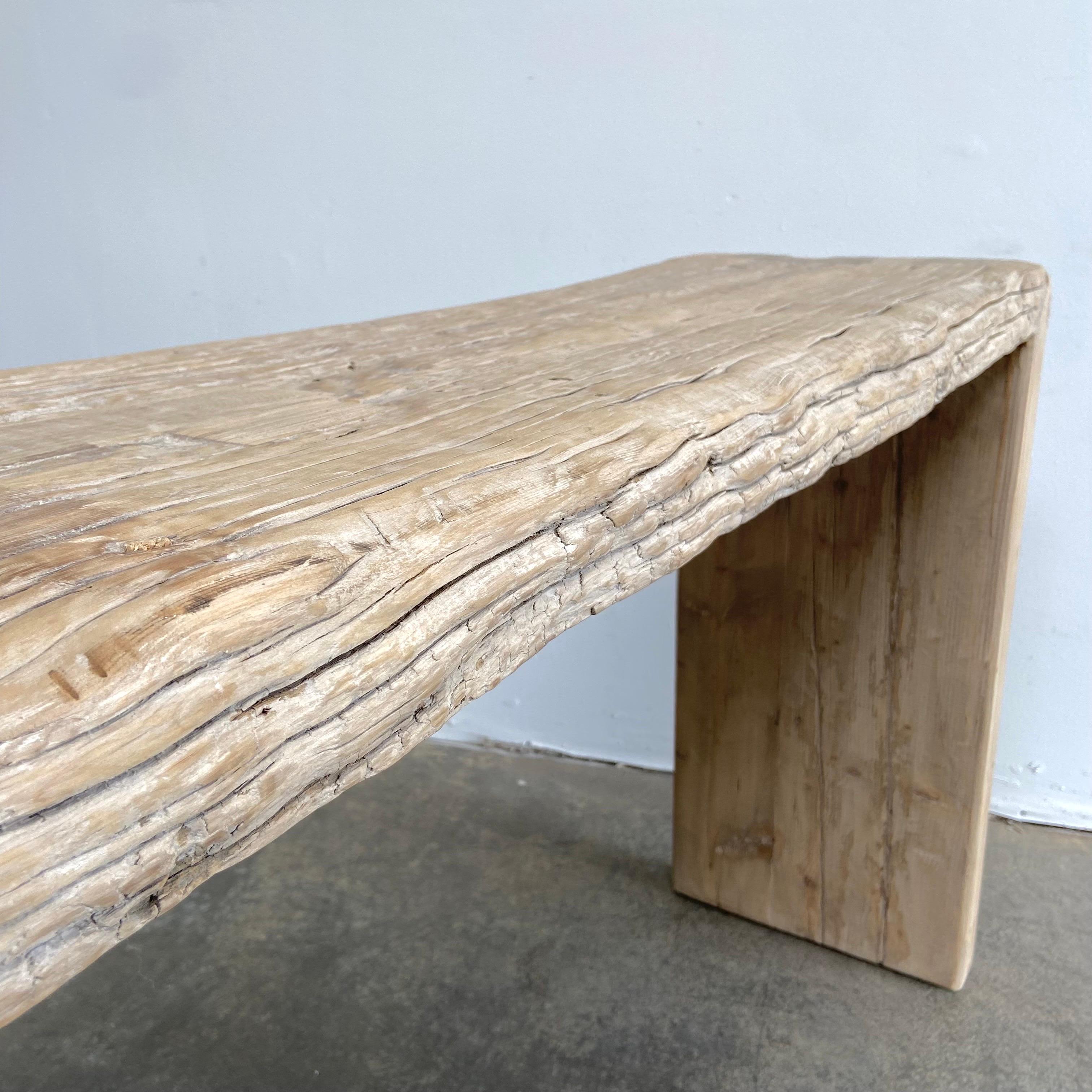 Custom Made Elm Wood Reclaimed Waterfall Style Console Table 4