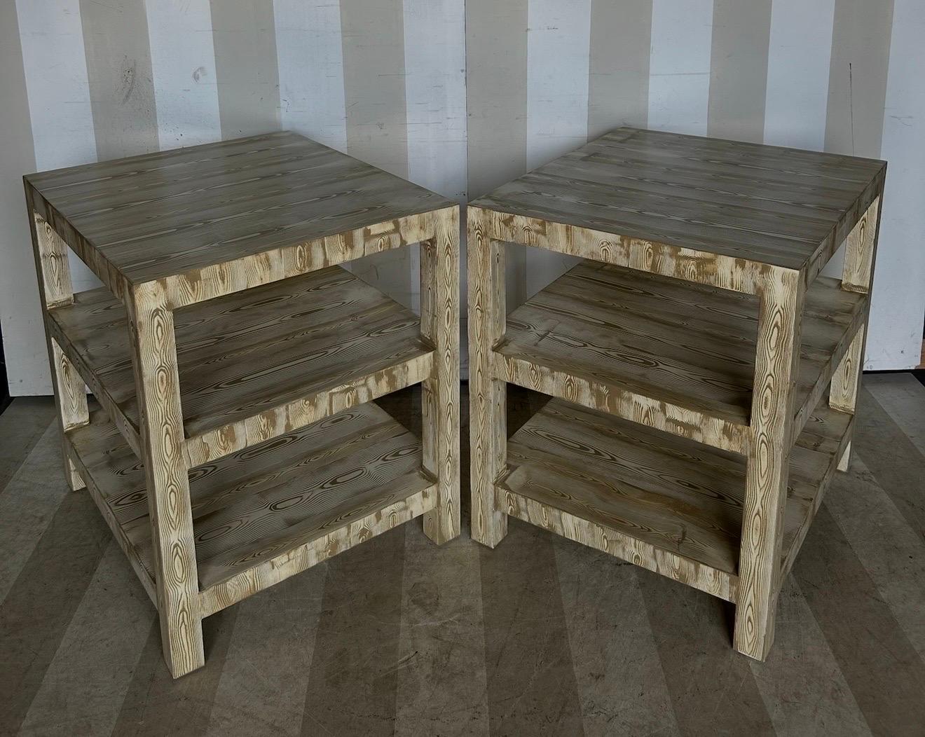 Custom made Emily side table in hand painted bronze faux bois finish Neuf - En vente à Richmond, VA