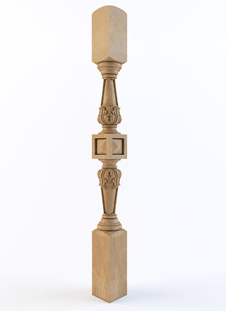 Custom Made Exterior Wood Newel Post in classic style. Wooden Stair Parts For Sale at 1stDibs