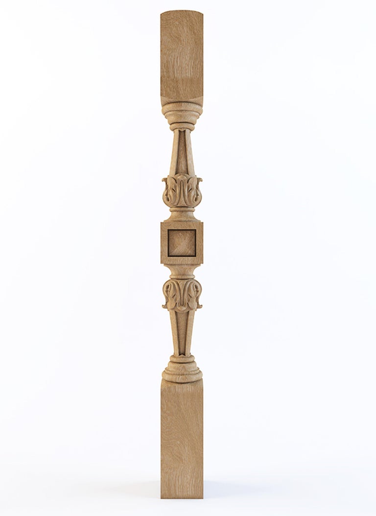 Custom Made Exterior Wood Newel Post in classic style. Wooden Stair Parts For Sale at 1stDibs