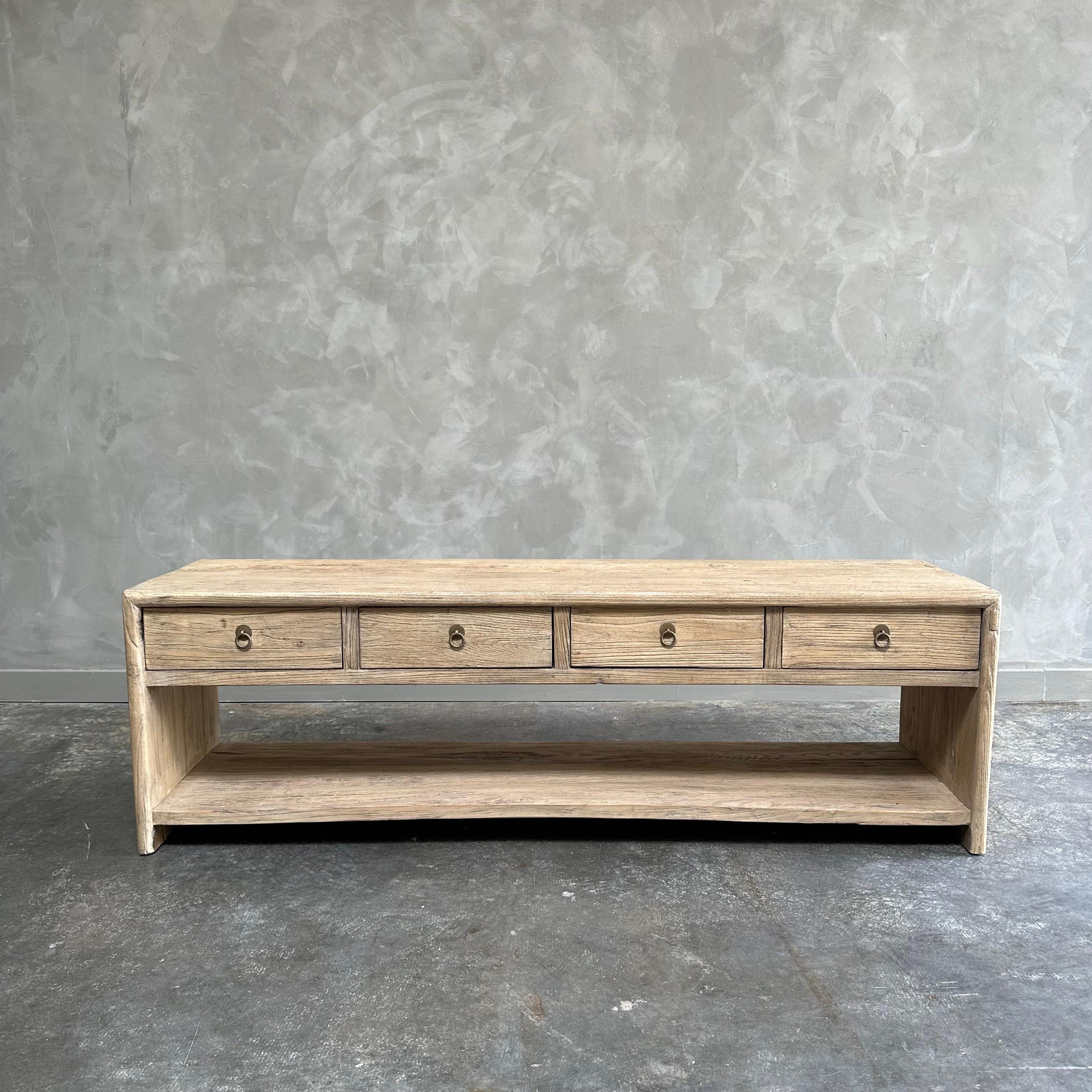 Contemporary Custom Made for Marcela Low Console with Drawers