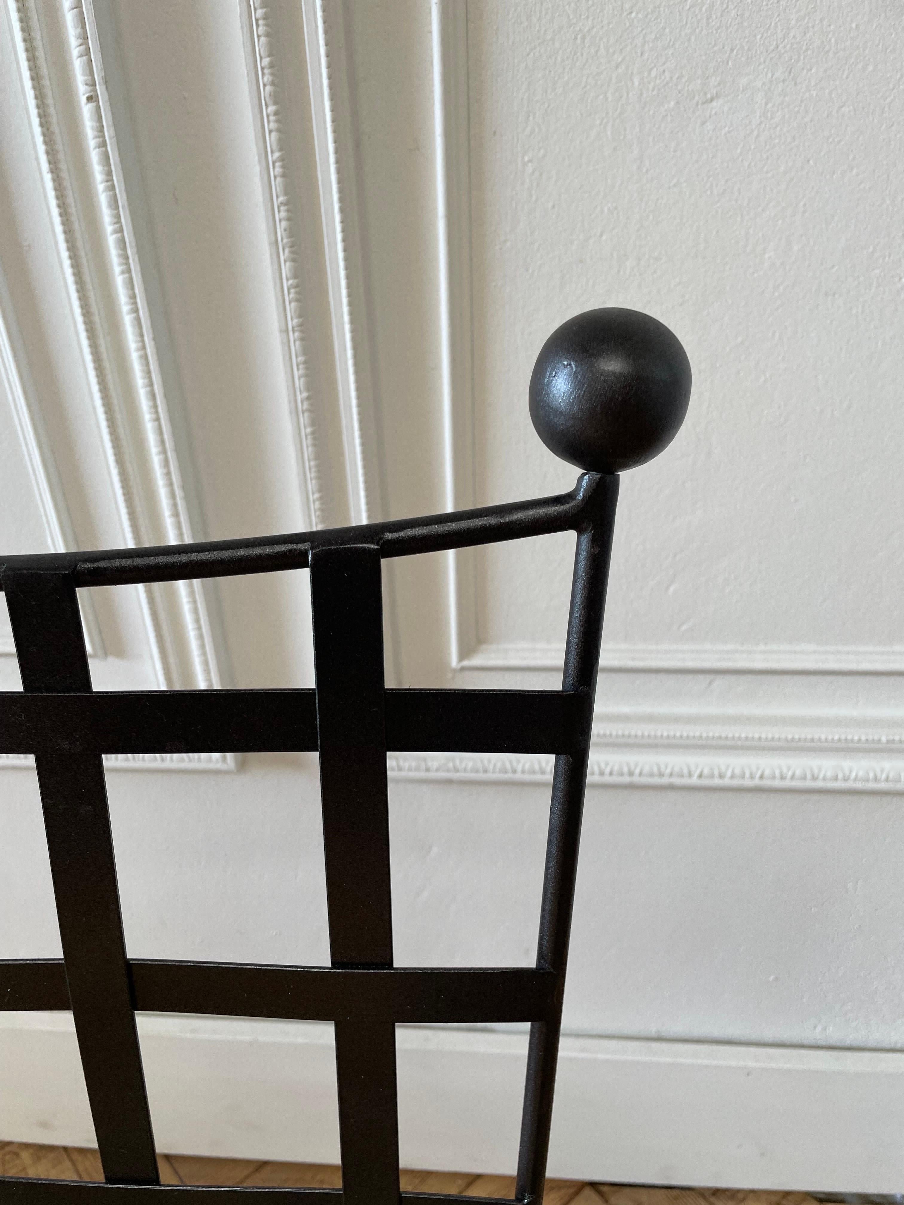 Custom Made Forged Iron European Style Dining Chair In New Condition For Sale In Old Town Orange, CA