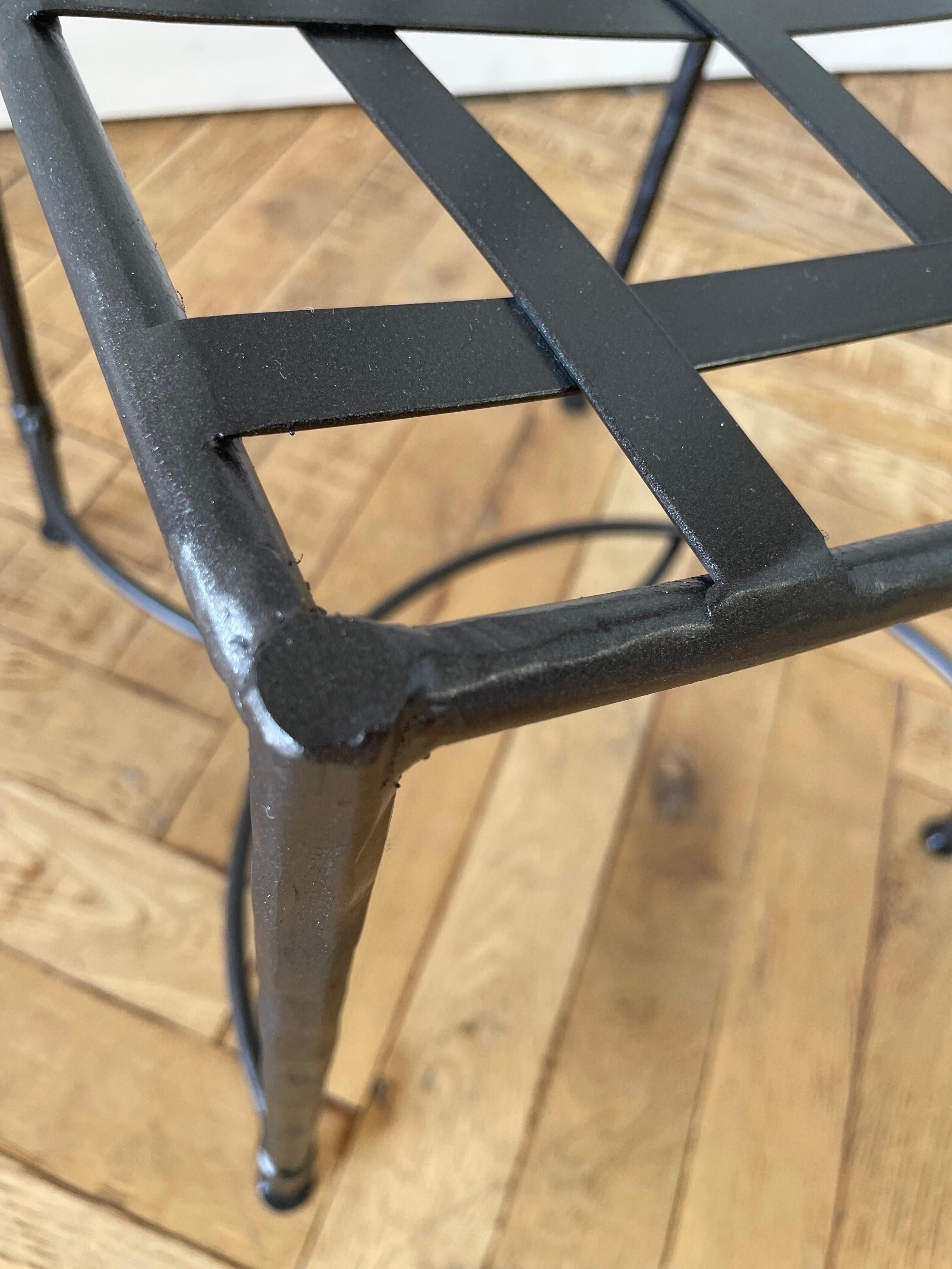 Custom Made Forged Iron European Style Dining Chair For Sale 2