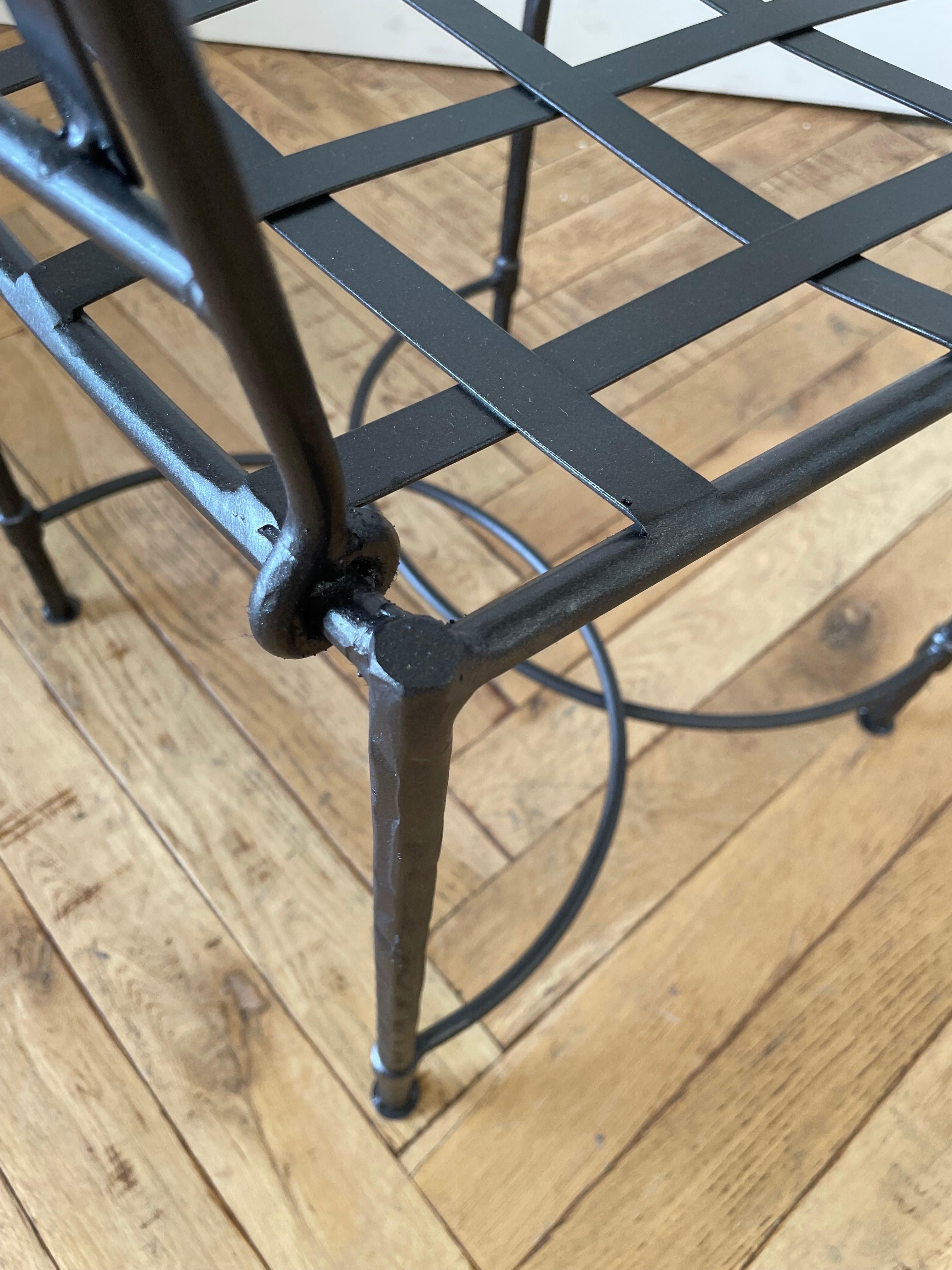 Custom Made Forged Iron European Style Dining Chair For Sale 5