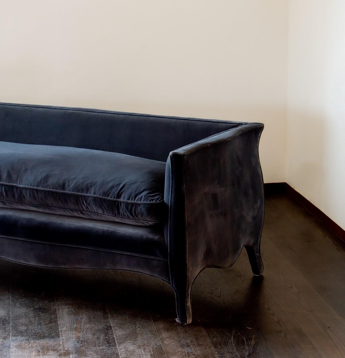 Velvet Custom Made French Style Sofa