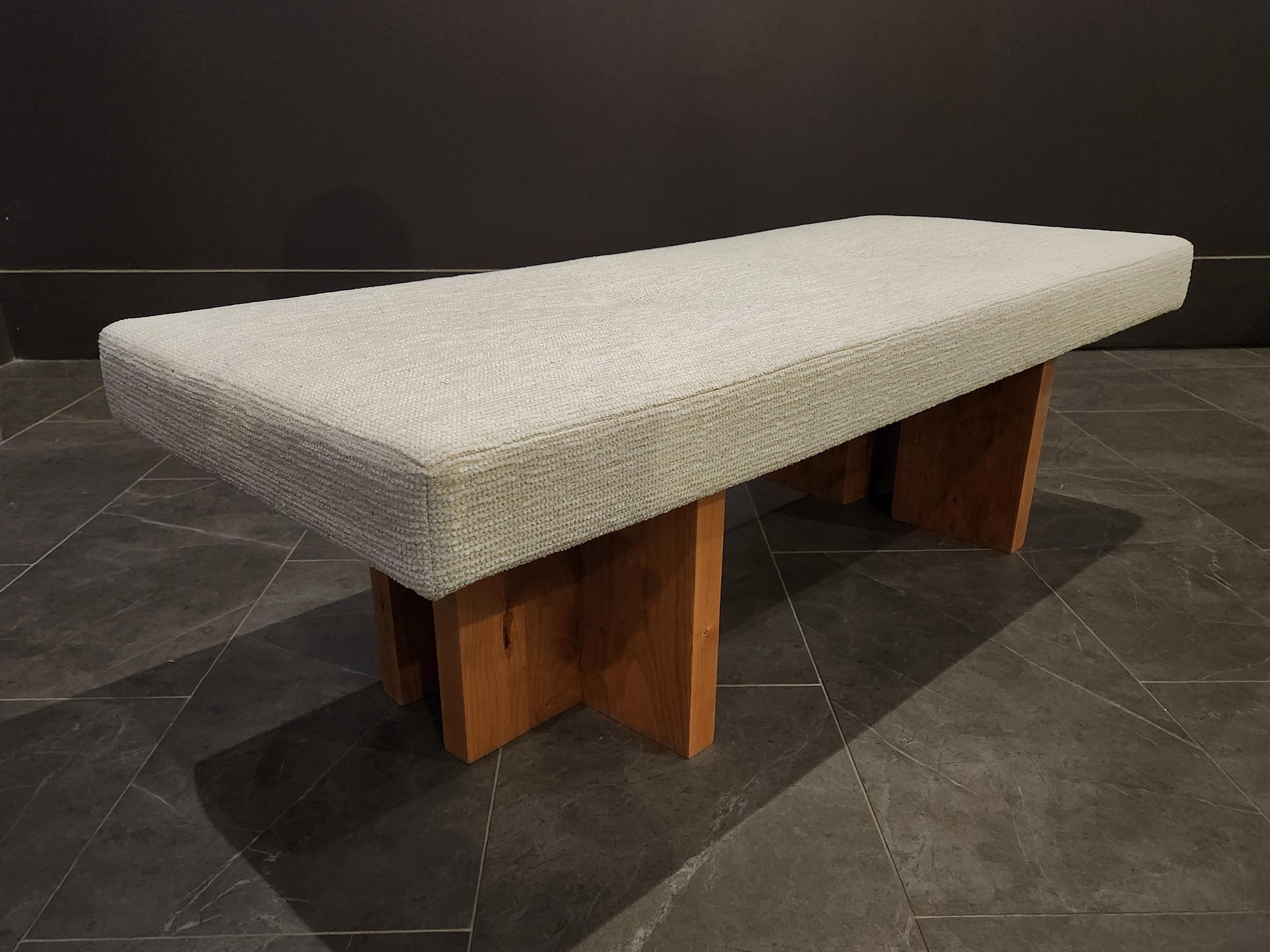 Custom made Gueridon Bench, COM Upholstery, Made in USA. For Sale 4
