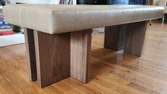 Custom made Gueridon Bench, COM Upholstery, Made in USA.