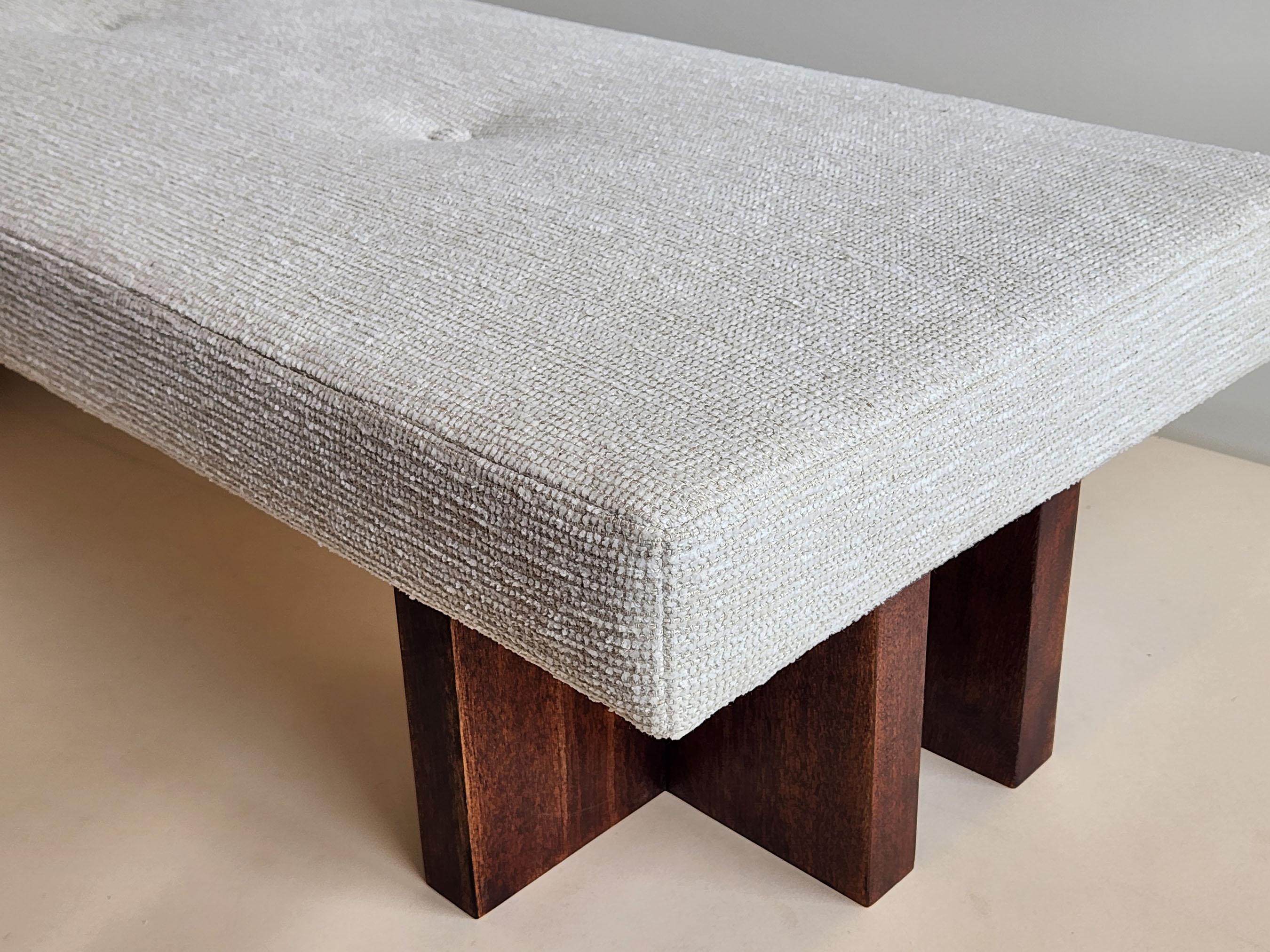 Custom made Gueridon Bench, COM Upholstery, Made in USA. For Sale 1