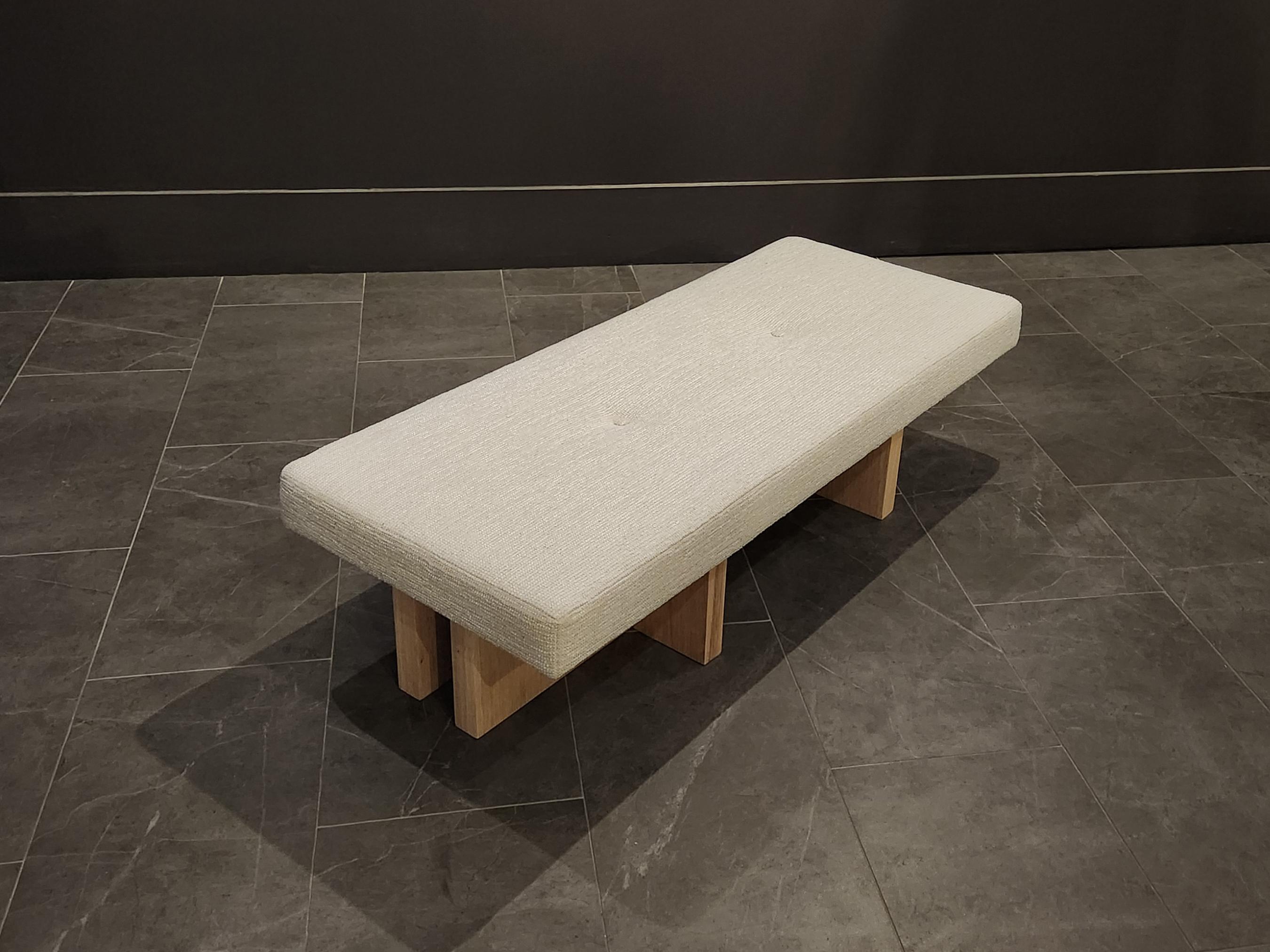 Custom made Gueridon Bench, COM Upholstery, Made in USA. For Sale 2