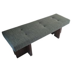 Custom made Gueridon Bench, COM Upholstery, Wood Finish