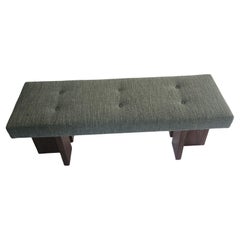 Custom made Gueridon Bench, COM Upholstery, Wood Finish