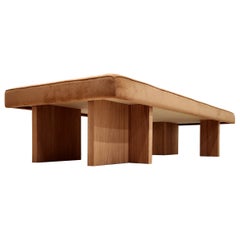 Custom made Gueridon Day Bed, COM fabric, Choice of Wood Stain