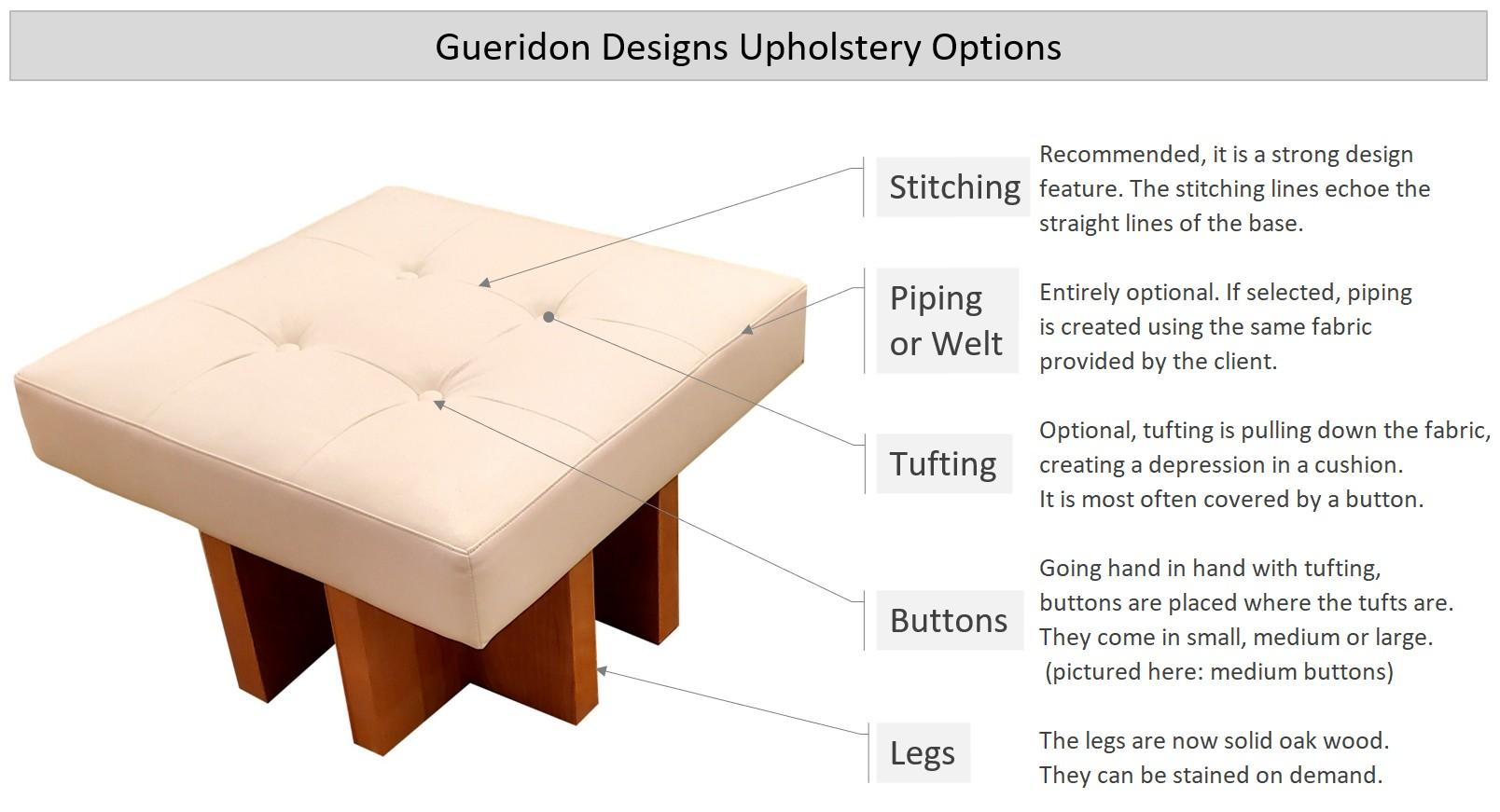 Custom Made Gueridon Day Bed with Client's Own Fabric COM, Choice of Wood Stain For Sale 9