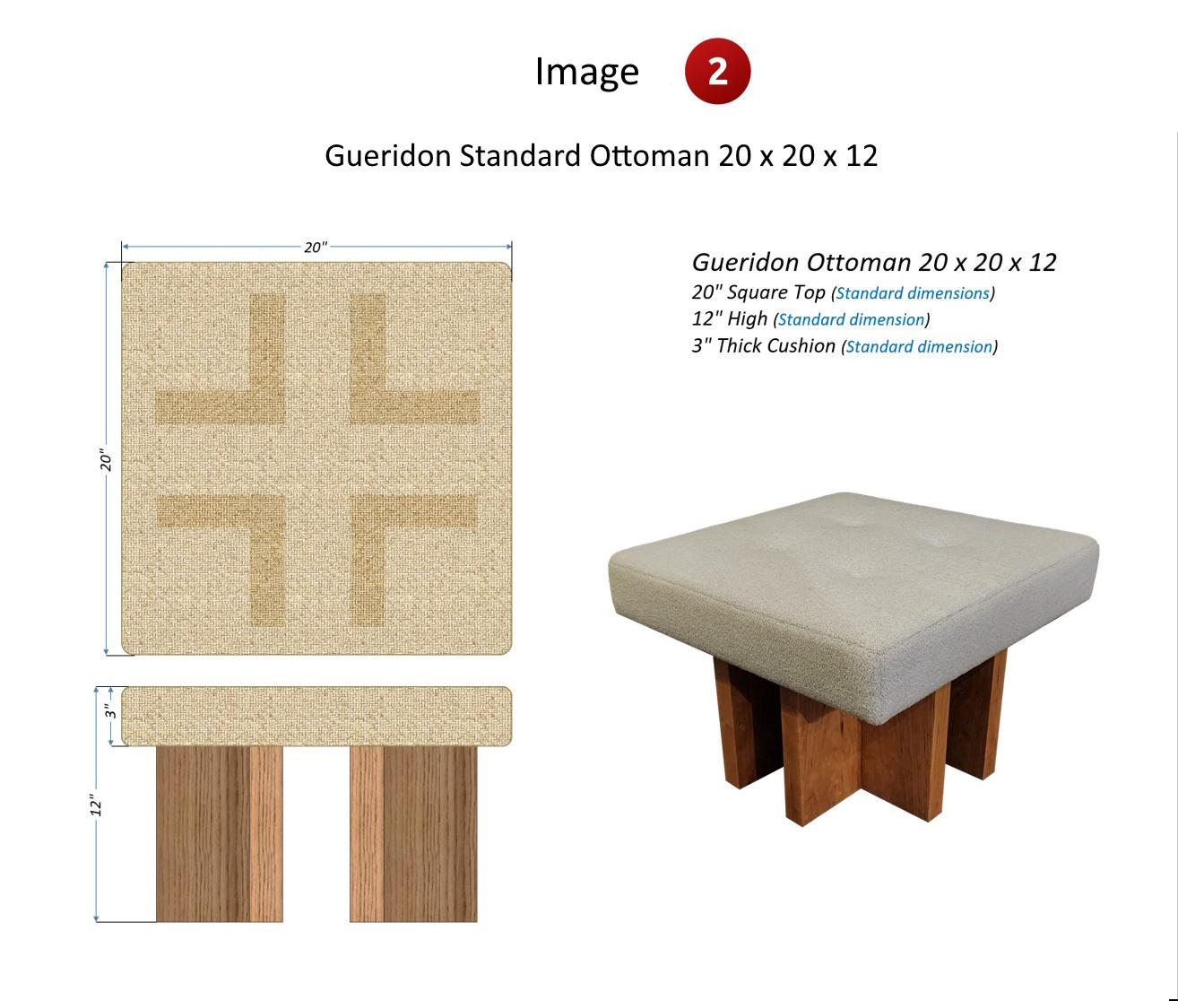 Custom made Gueridon Ottoman, COM Upholstery, Made in USA. For Sale 2
