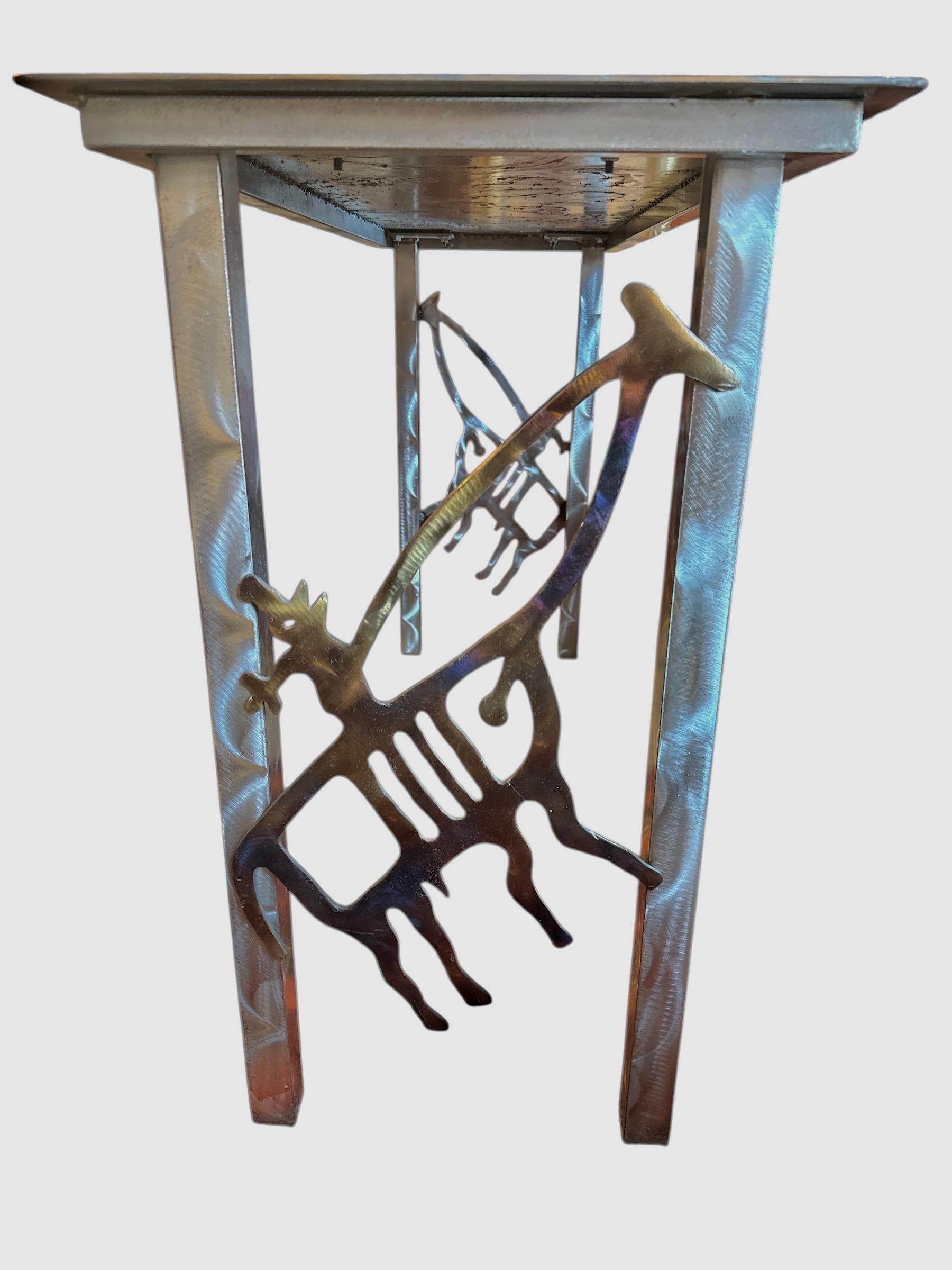 American 1 of 1 Custom Made Frank Seckler Signed Metal Console For Sale