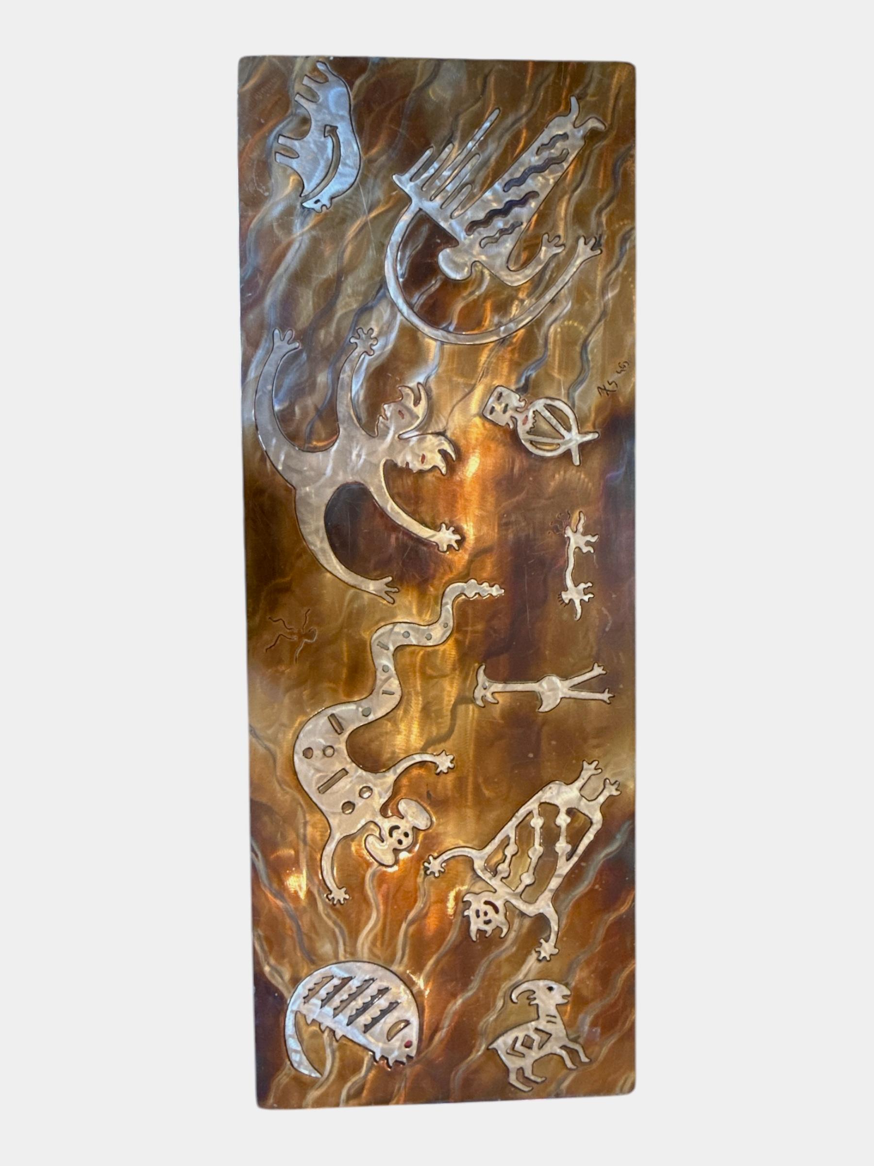 1 of 1 Custom Made Frank Seckler Signed Metal Console In Good Condition For Sale In Pasadena, CA
