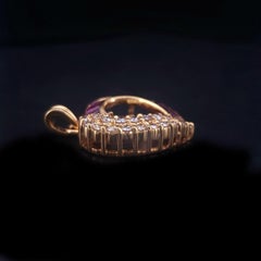 CUSTOM MADE Herzanhänger mit Diamant und Rubin aus 18-karätigem Gelbgold