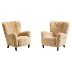 Custom Made Honey Sheepskin Lounge Chair