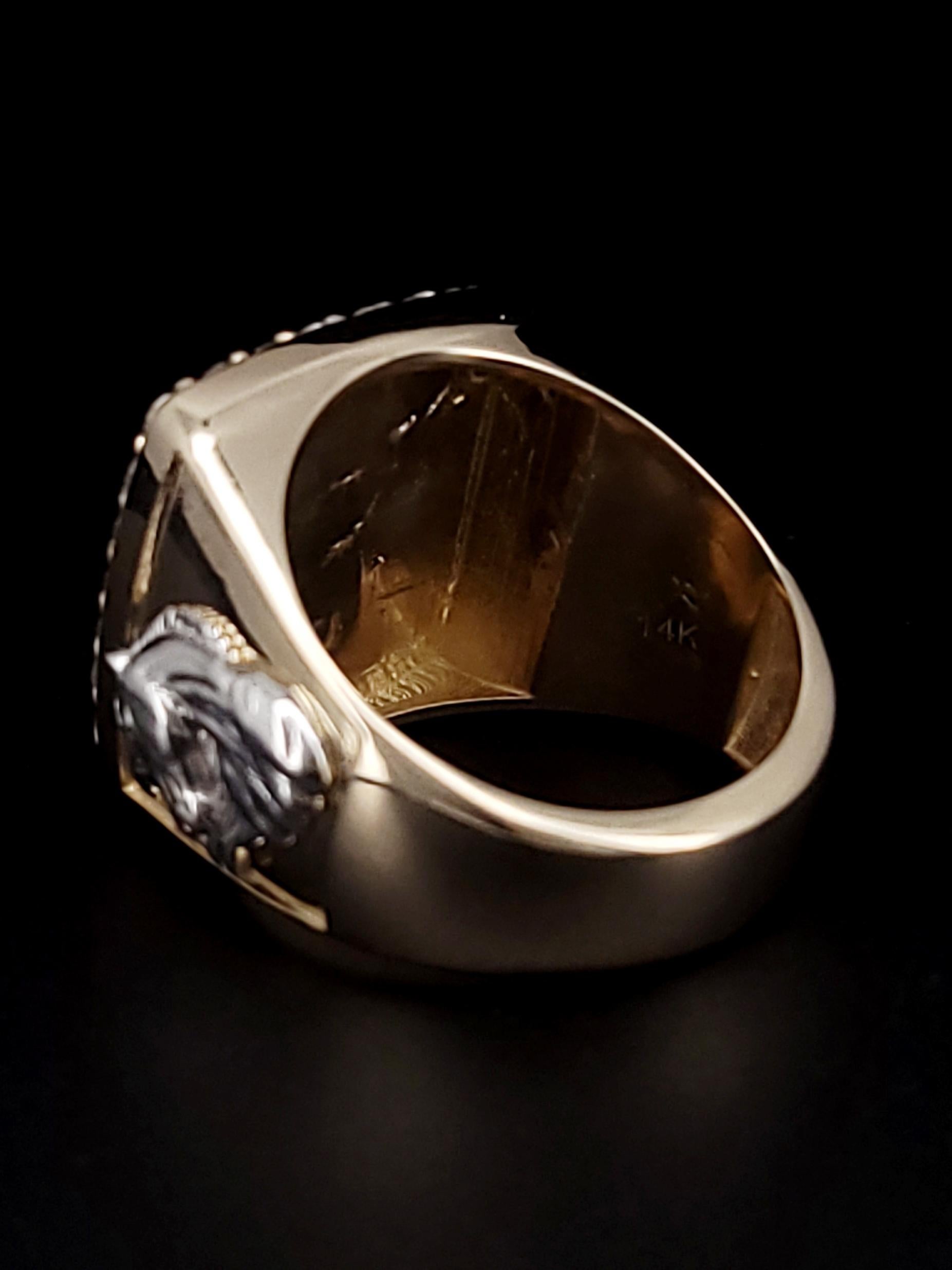 Anello Cavallo su misura in oro bicolore 14k e diamanti VS E-F in vendita 1