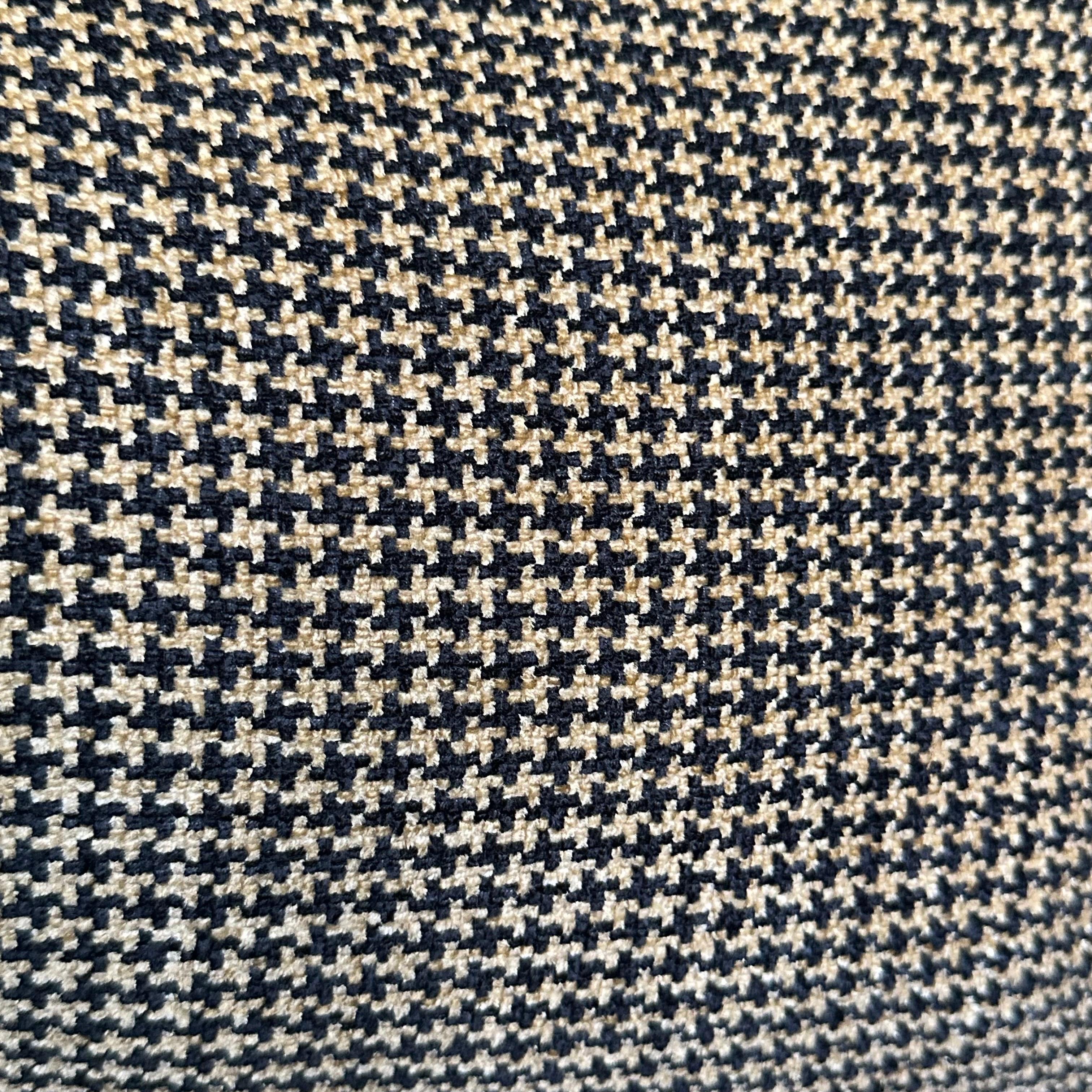 Custom Made Houndstooth Black and Tan Lumbar Pillow In New Condition In Brea, CA