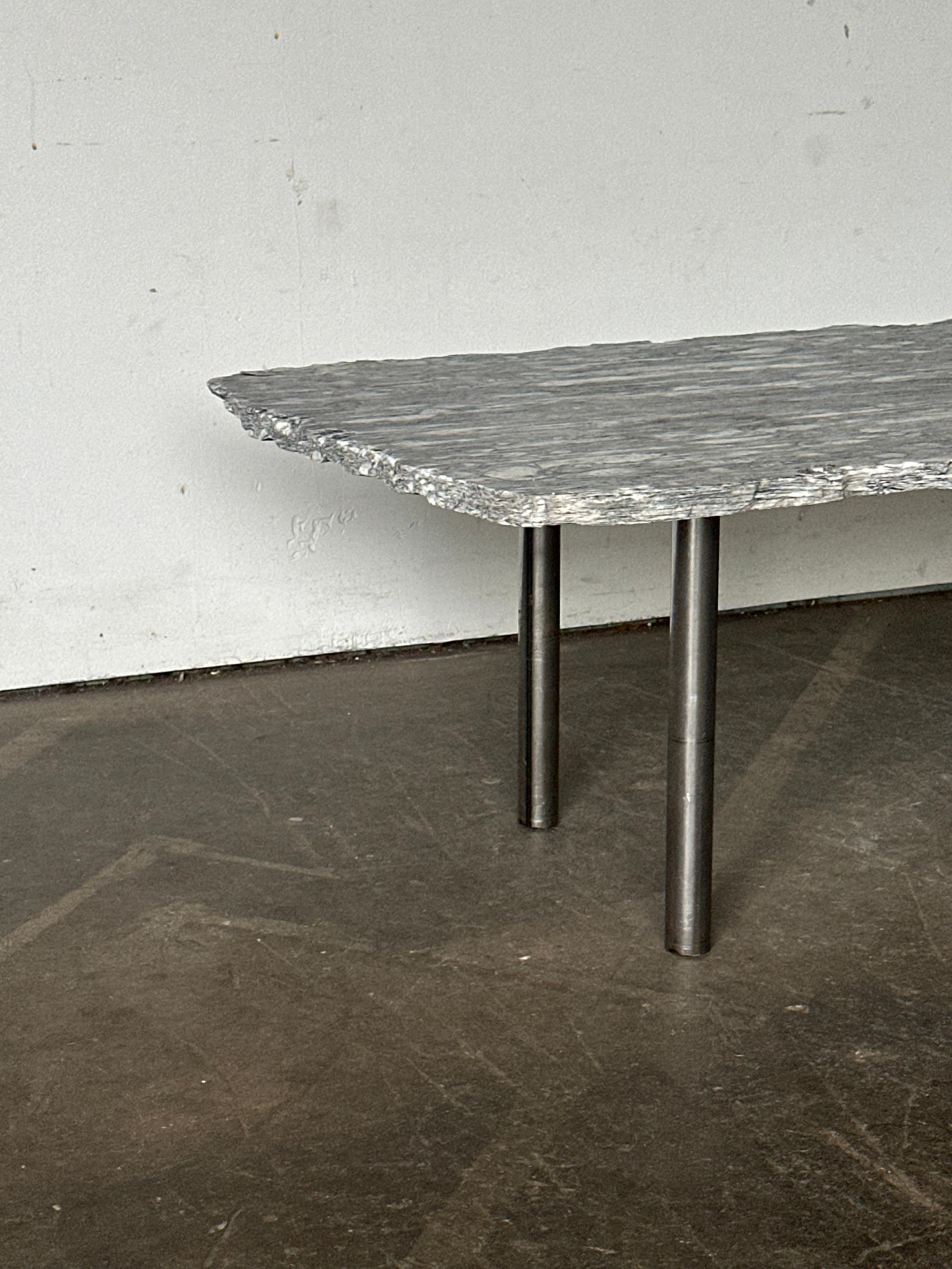 Custom Made Live Edge Marble Coffee Table en vente 6