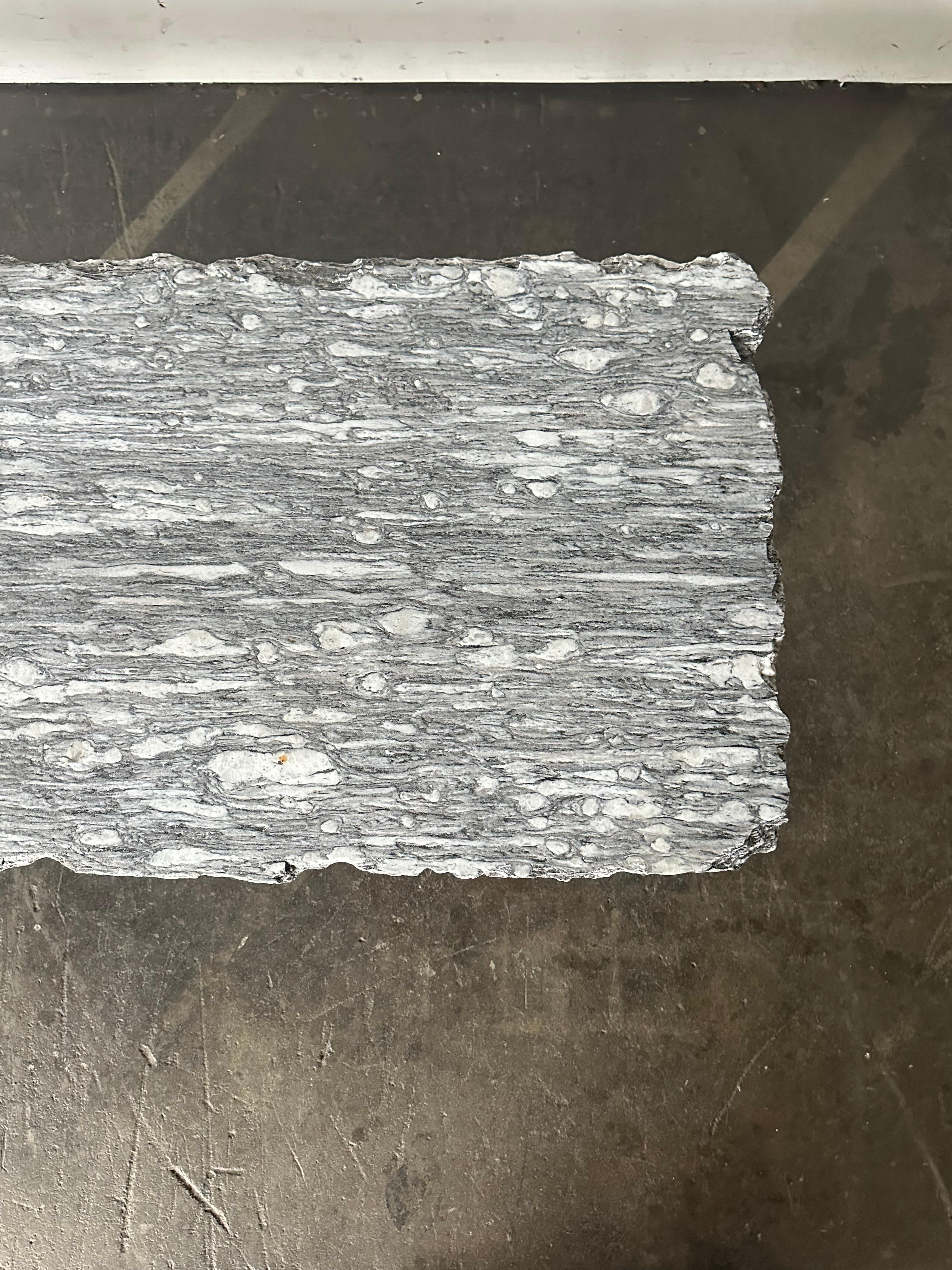 Acier Custom Made Live Edge Marble Coffee Table en vente