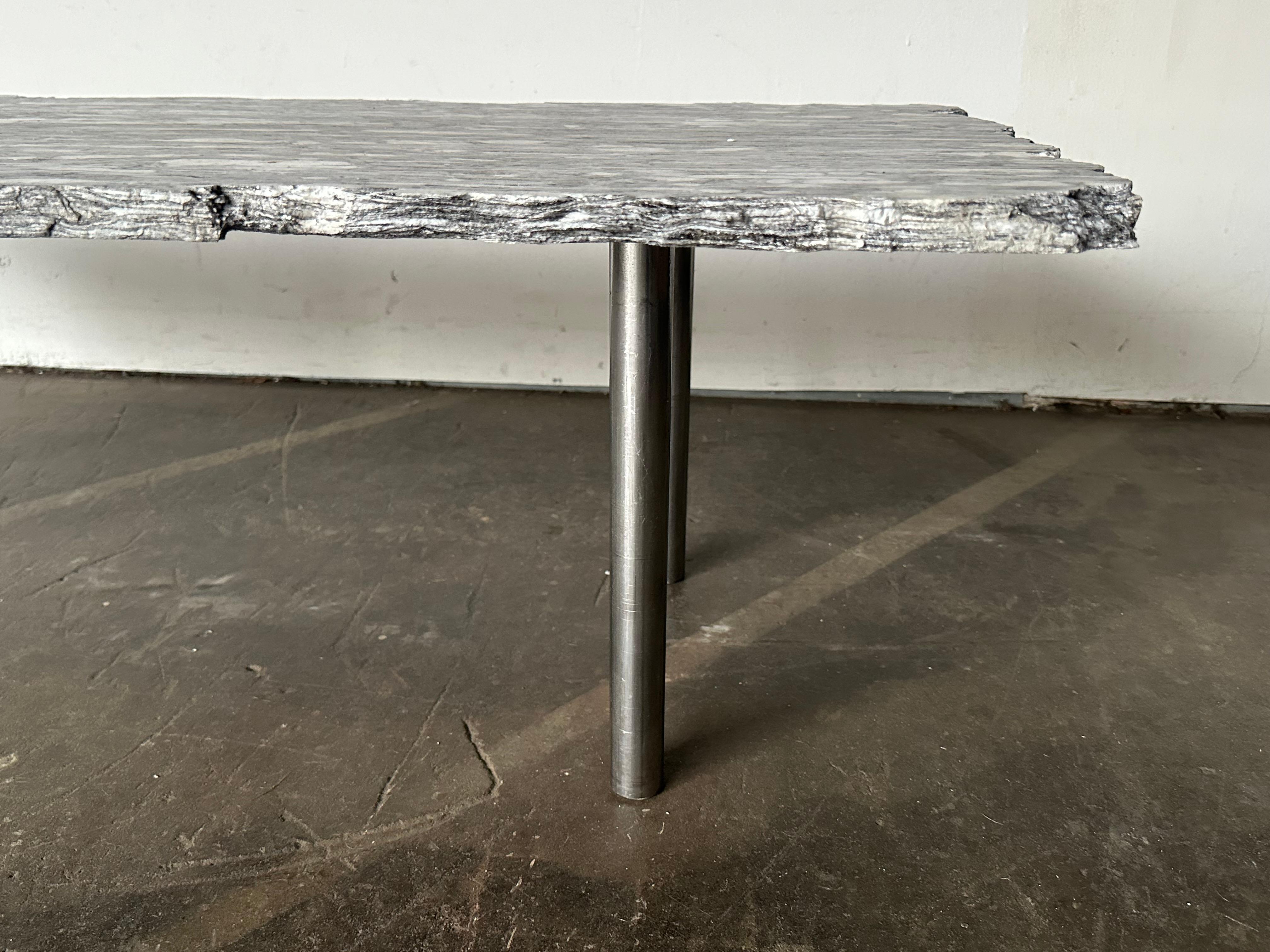 Custom Made Live Edge Marble Coffee Table en vente 4