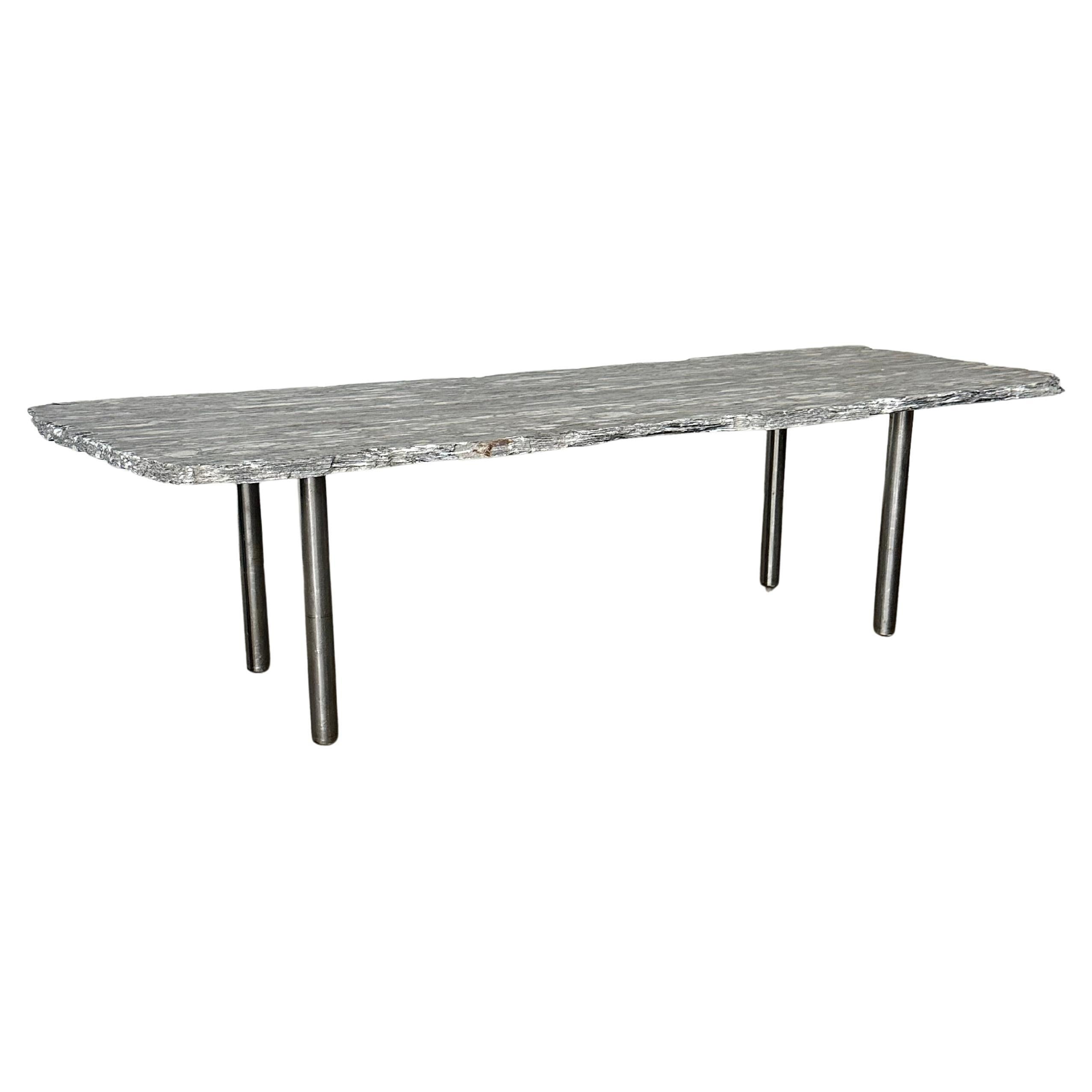 Custom Made Live Edge Marble Coffee Table