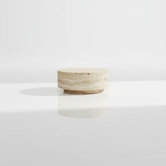 Custom Made Indoor/Outdoor Minimalist Coffee Table Set of 2 In Travertine FInish