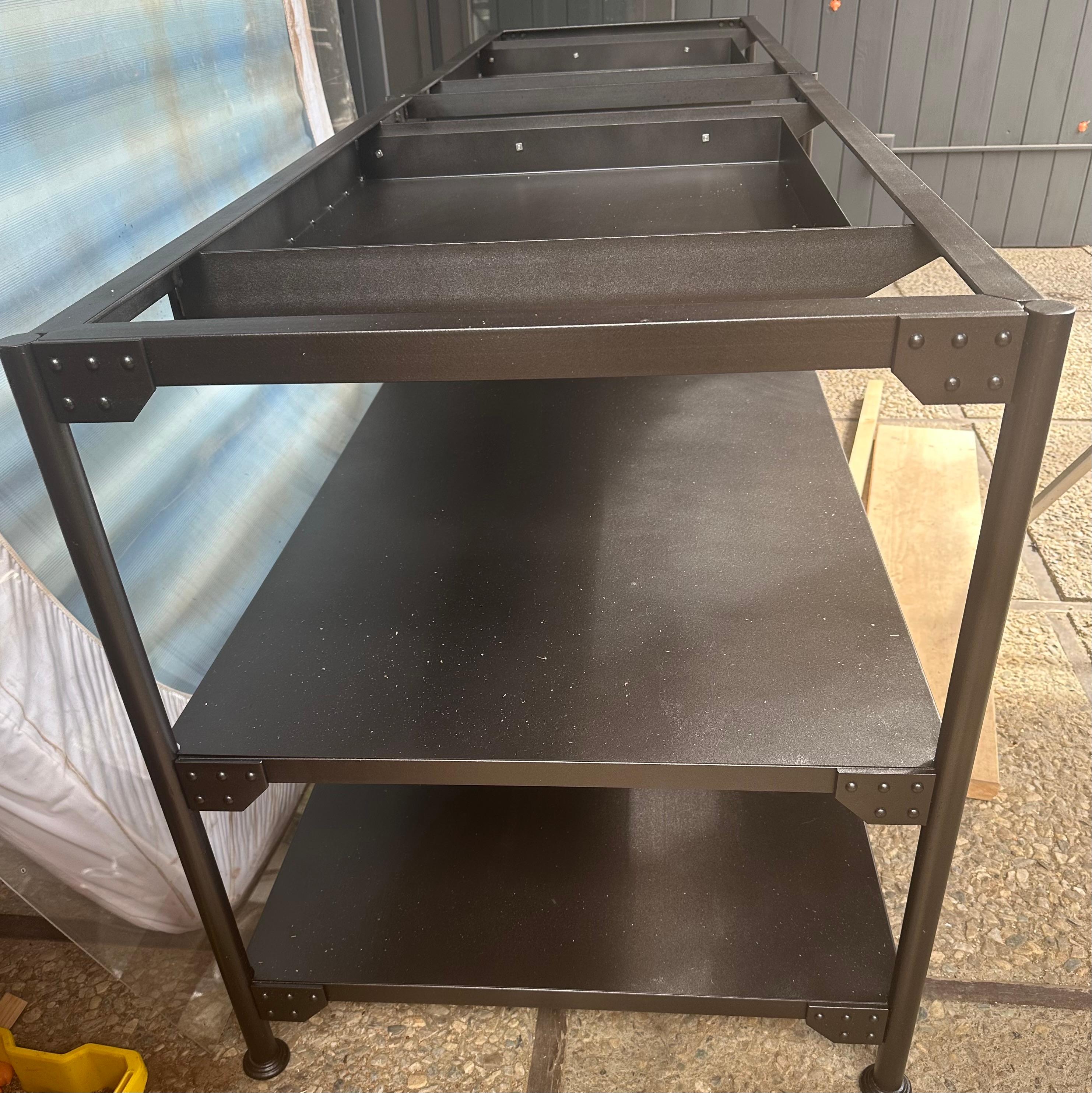 Custom Made Industrial Iron BASE for Kitchen Island or Work Table by BH&A For Sale 5