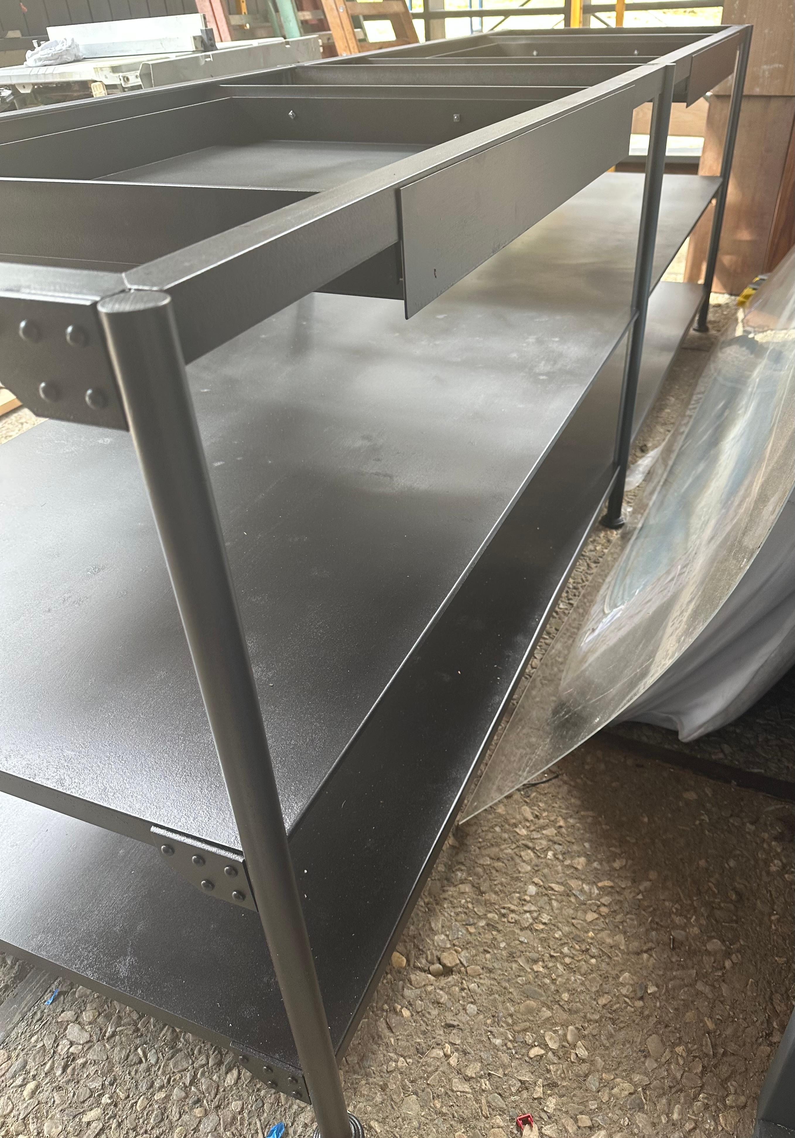 Custom Made Industrial Iron BASE for Kitchen Island or Work Table by BH&A For Sale 7