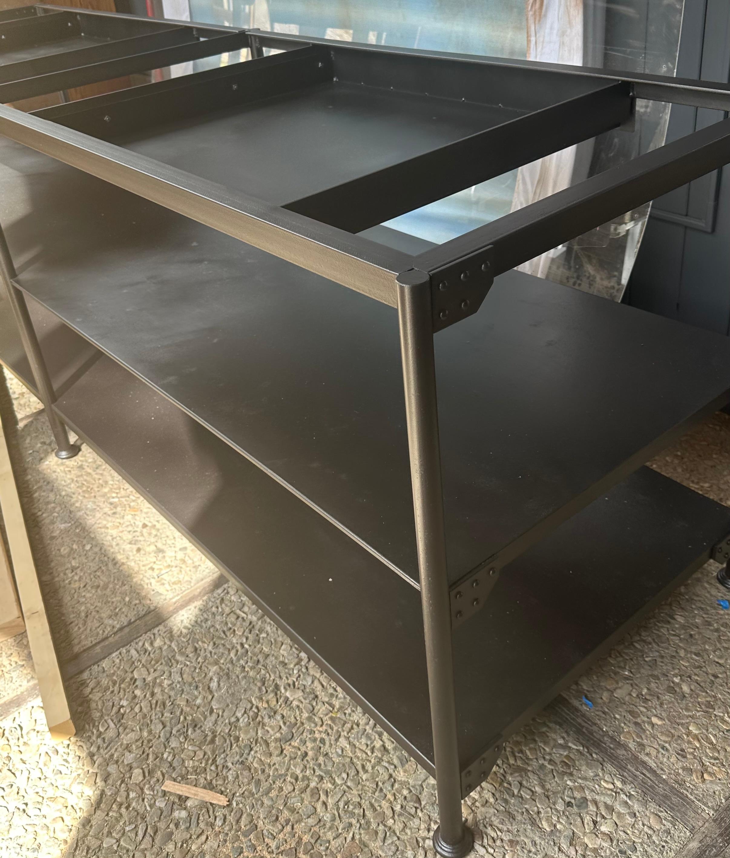 Custom Made Industrial Iron BASE for Kitchen Island or Work Table by BH&A For Sale 9