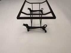 Custom Made Iron and Glass Dachsund Dog Motif Coffee Table