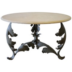 Custom Made Iron Base Table with Stone Top