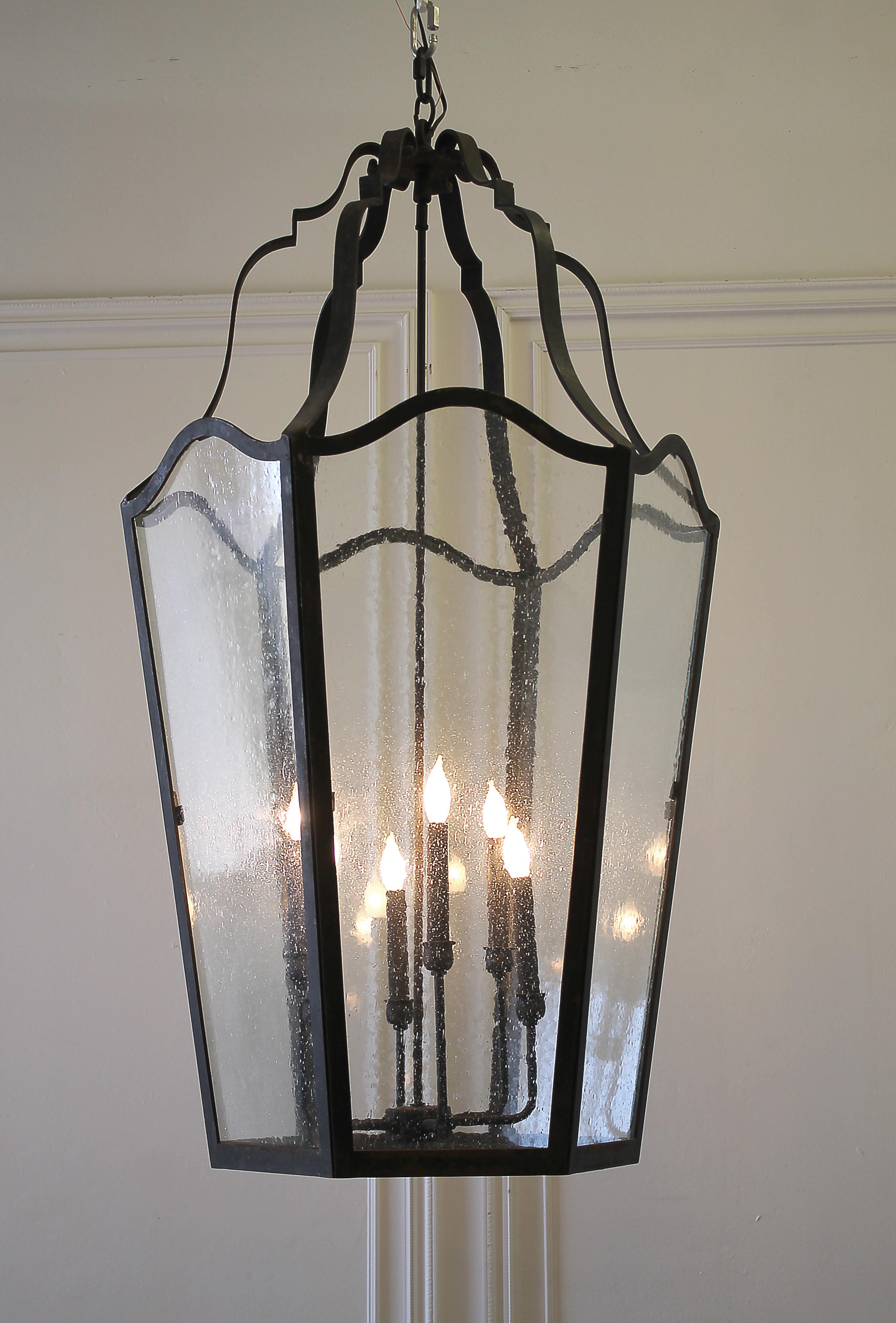 Custom-Made Iron Lantern Chandelier 5