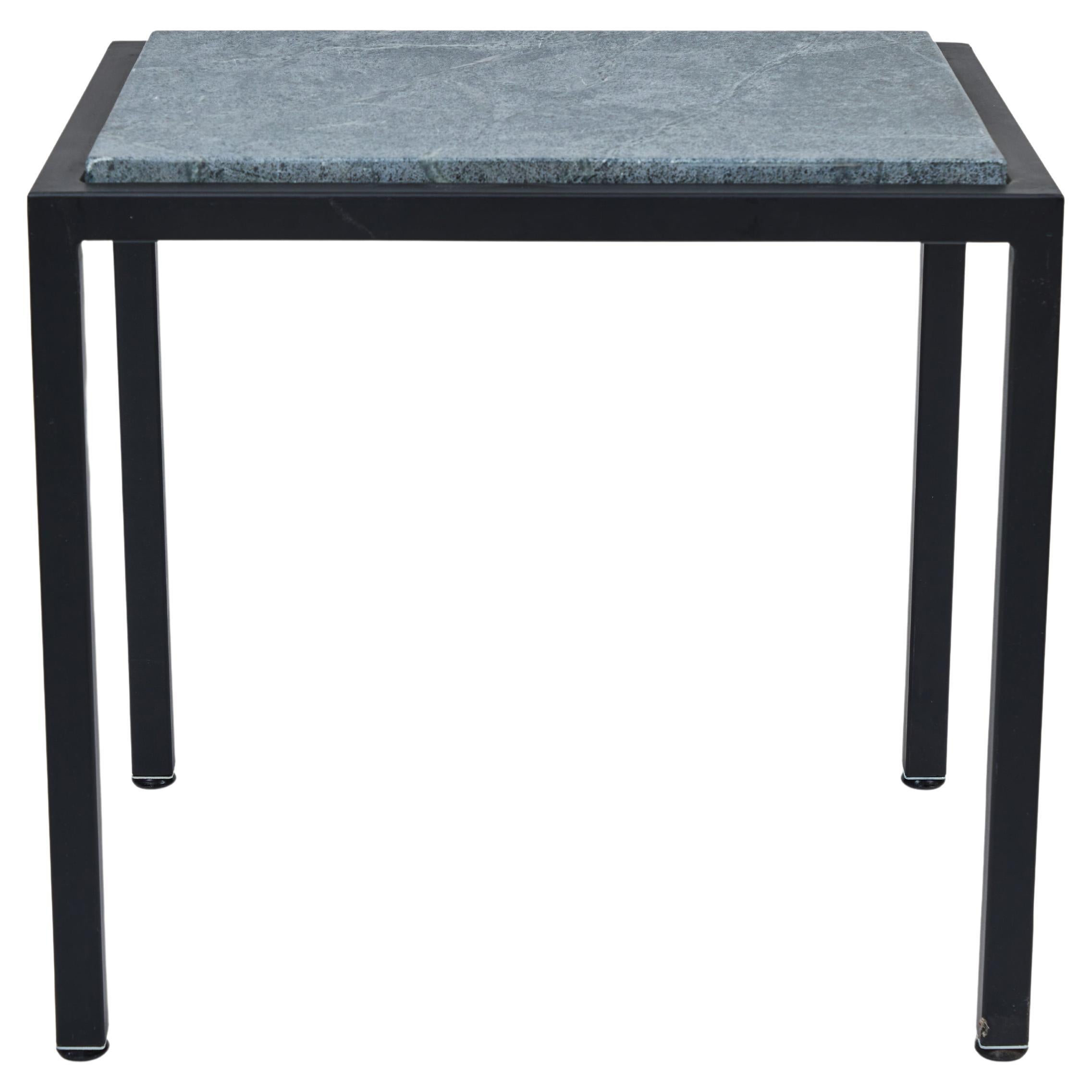 Custom Made Iron Side Table with New Soapstone Top A