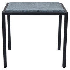 Custom Made Iron Side Table with New Soapstone Top A