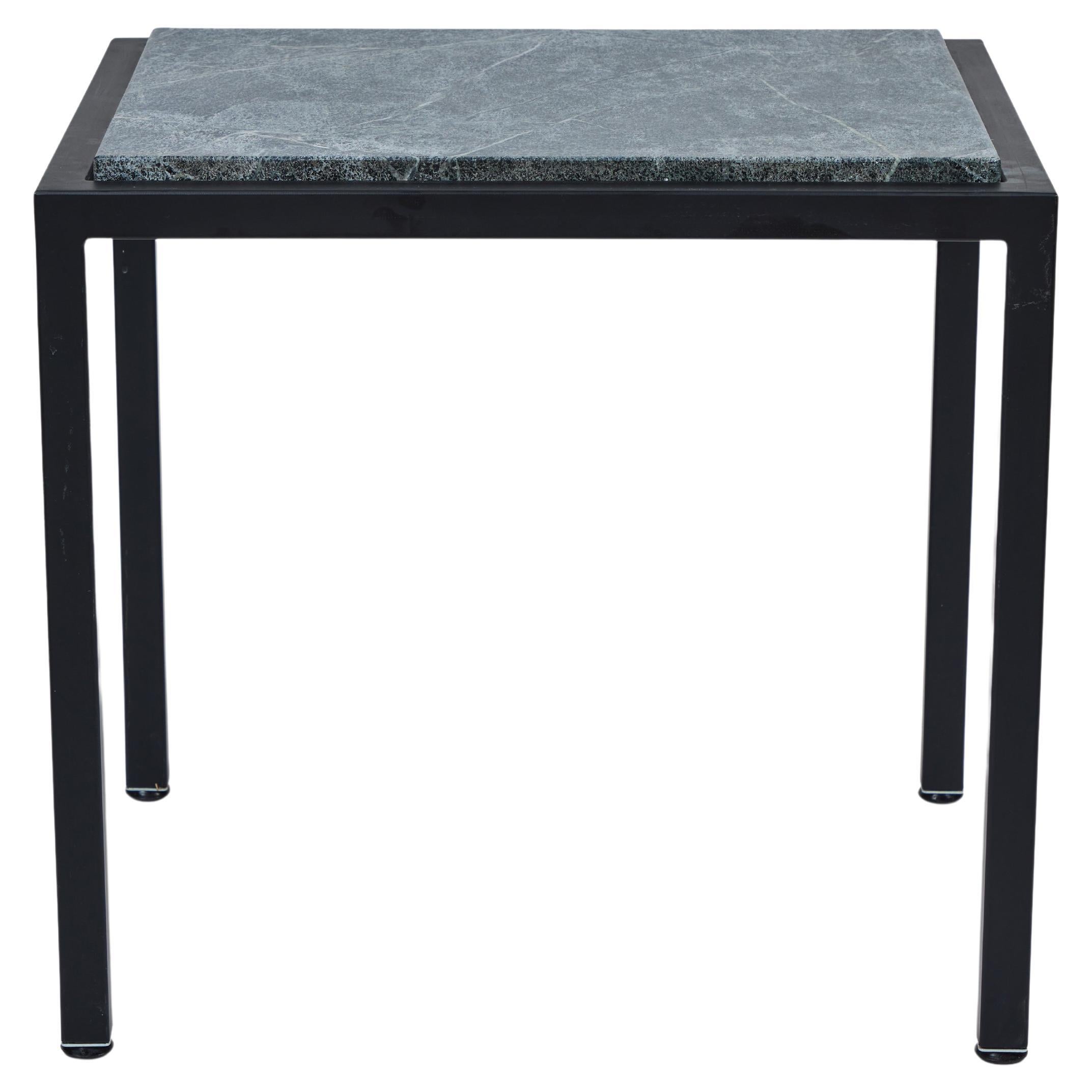 Custom Made Iron Side Table with New Soapstone Top B
