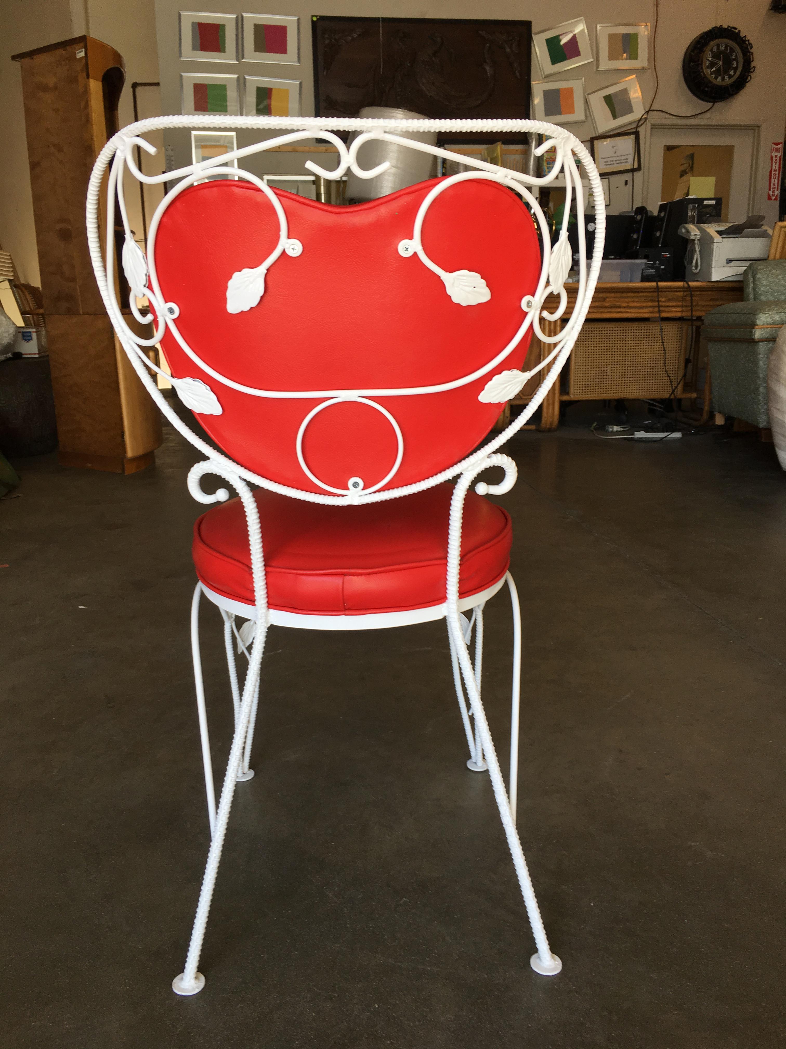 Chaise longue de patio Rebar Heart en acier et acier faite sur mesure, ensemble de quatre pièces Excellent état - En vente à Van Nuys, CA