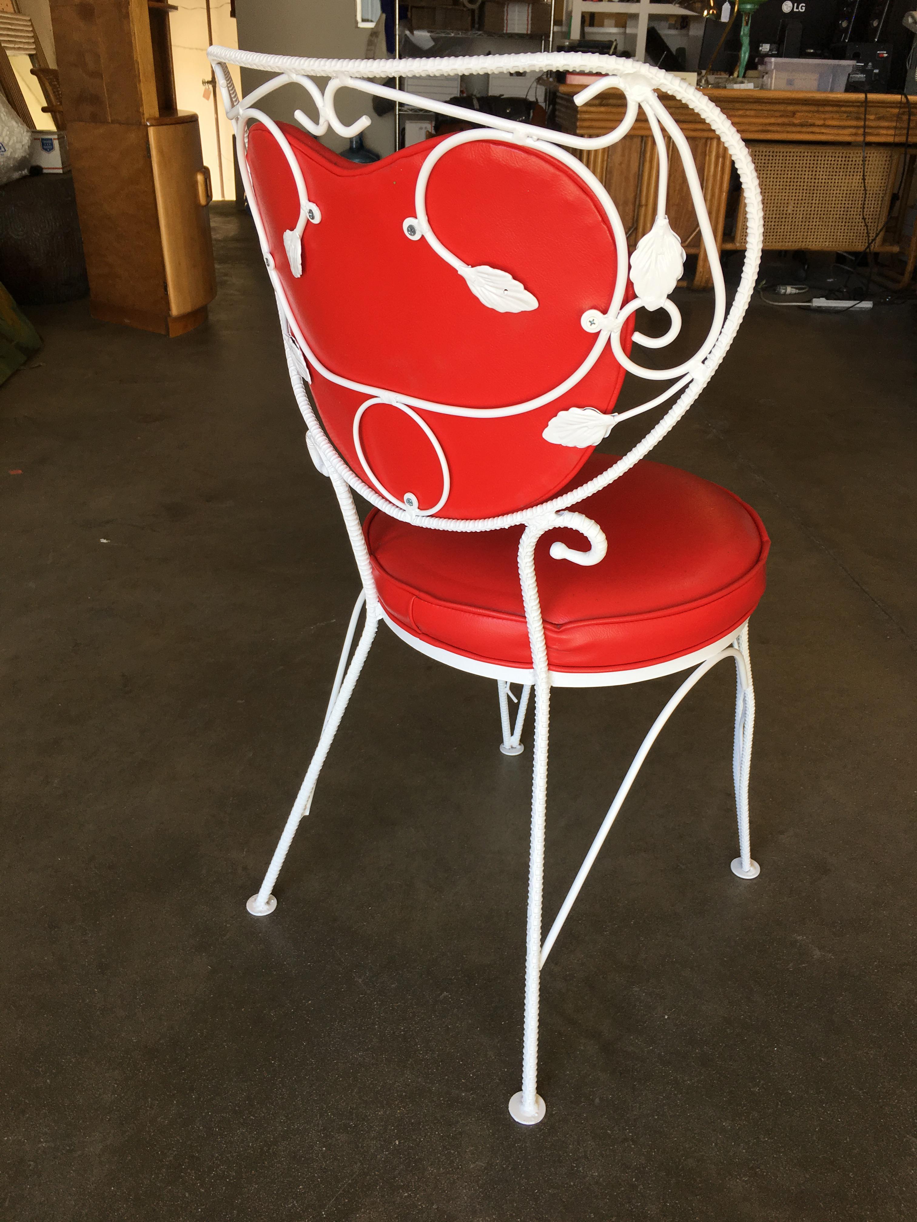Acier Chaise longue de patio Rebar Heart en acier et acier faite sur mesure, ensemble de quatre pièces en vente