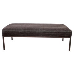 Custom Made Iron Upholstered Cocktail Table Bench Ottoman