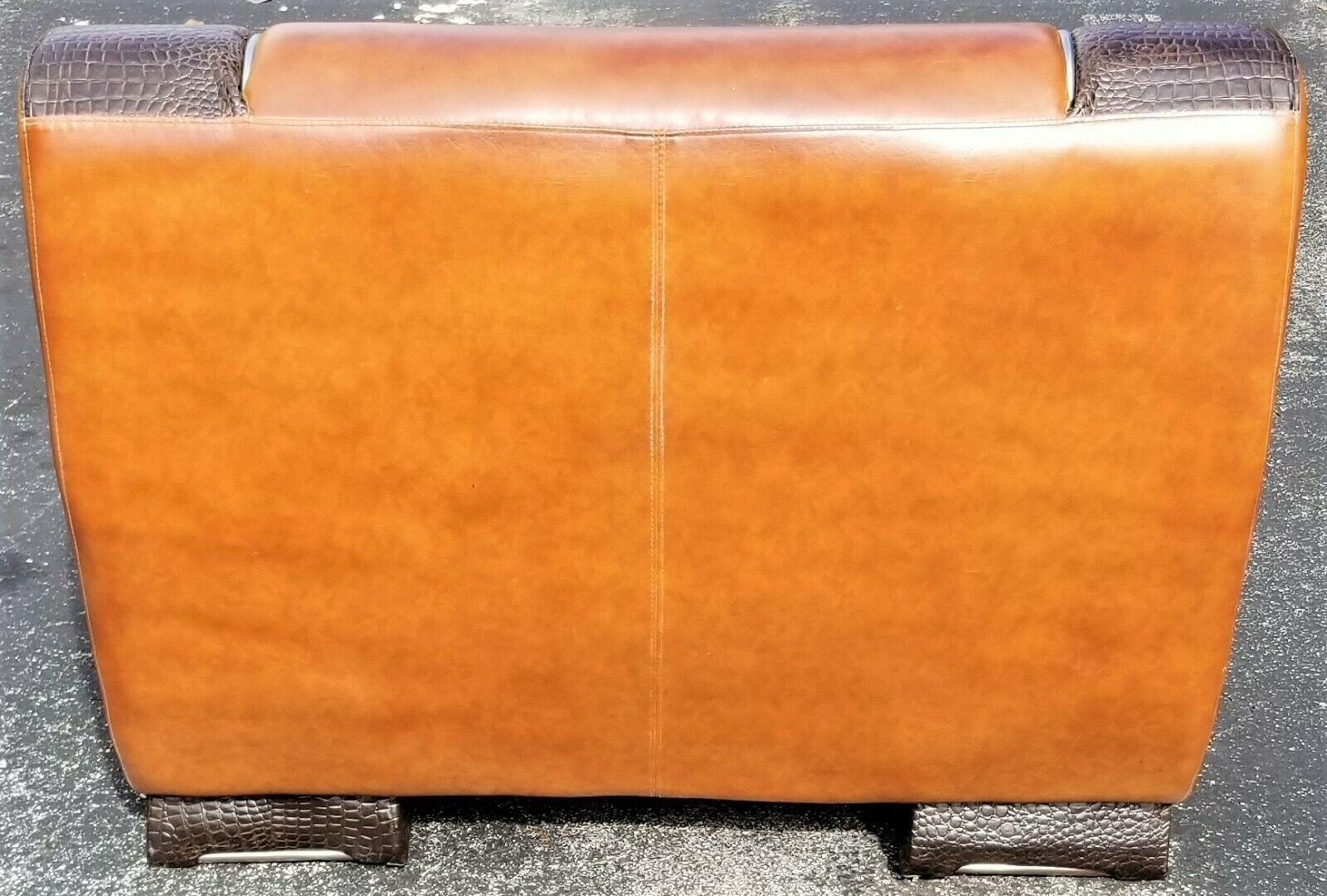 Mid-Century Modern Custom Made Italian Leather and Crocodile Lounge Chair