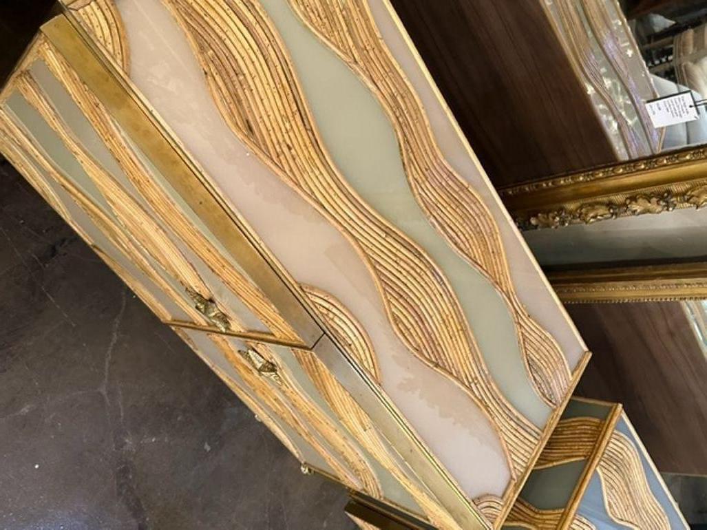 Contemporary Custom Made Italian Murano Glass Cabinet For Sale