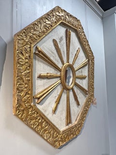Custom Made Italian Sunburst Mirror and Wall Art, Gold Gilt