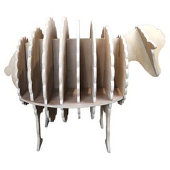 Custom Made Italian Wood Sheep Sculpture, Organic Modern Design, 1970s