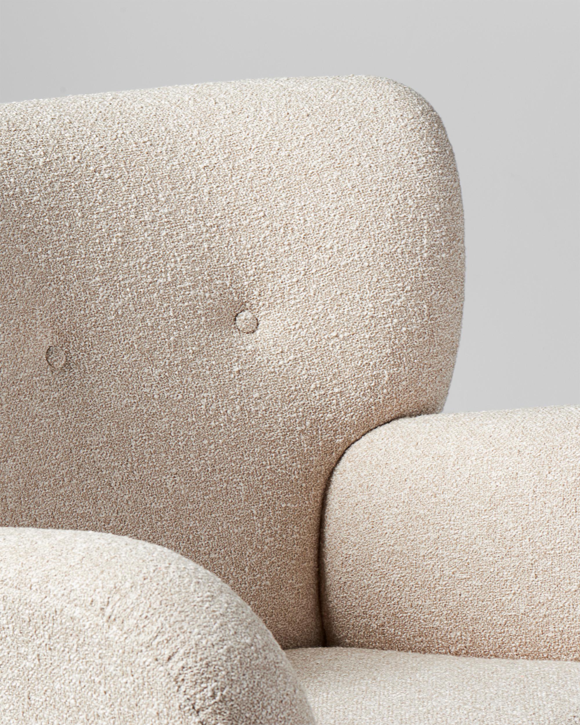 Swedish Custom Made Karu Armchair by Dagmar in Sahco Fabric For Sale