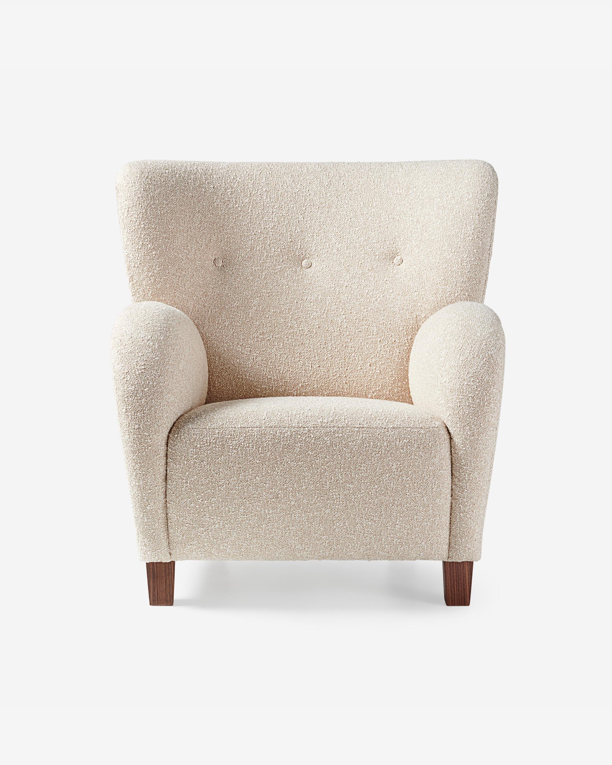 Custom Made Karu Armchair by Dagmar in Sahco Fabric For Sale 1
