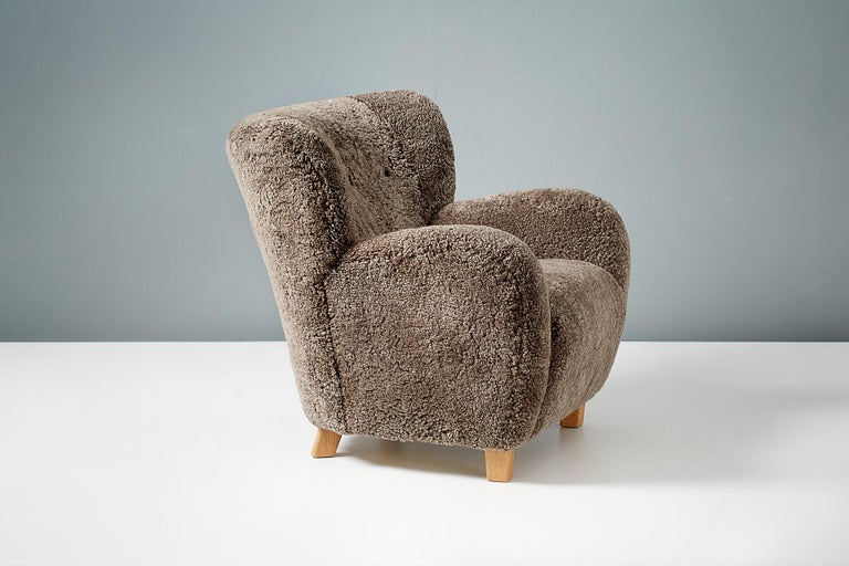 Custom Made Karu Sheepskin Lounge Chair For Sale 1